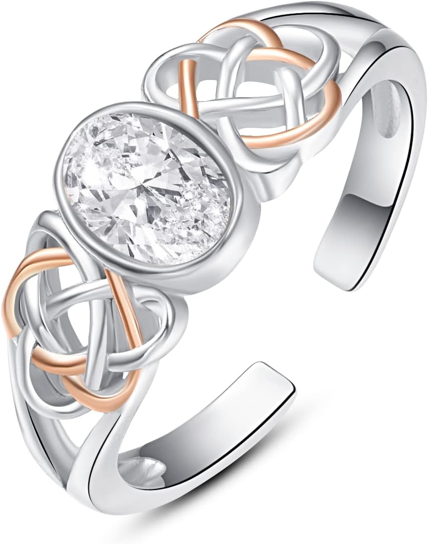 Detalle 2 de Praymos 925 Sterling Silver Birthstone Ring 💍