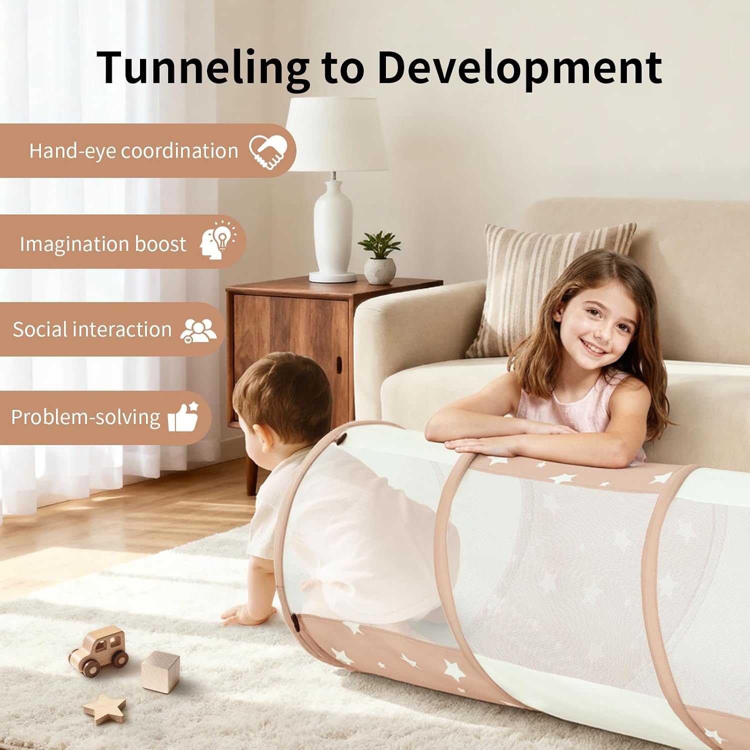 Detalle 1 de Sumbababy Toddler Crawl Tunnel 68.90 × 18.11 × 18.11 inches
