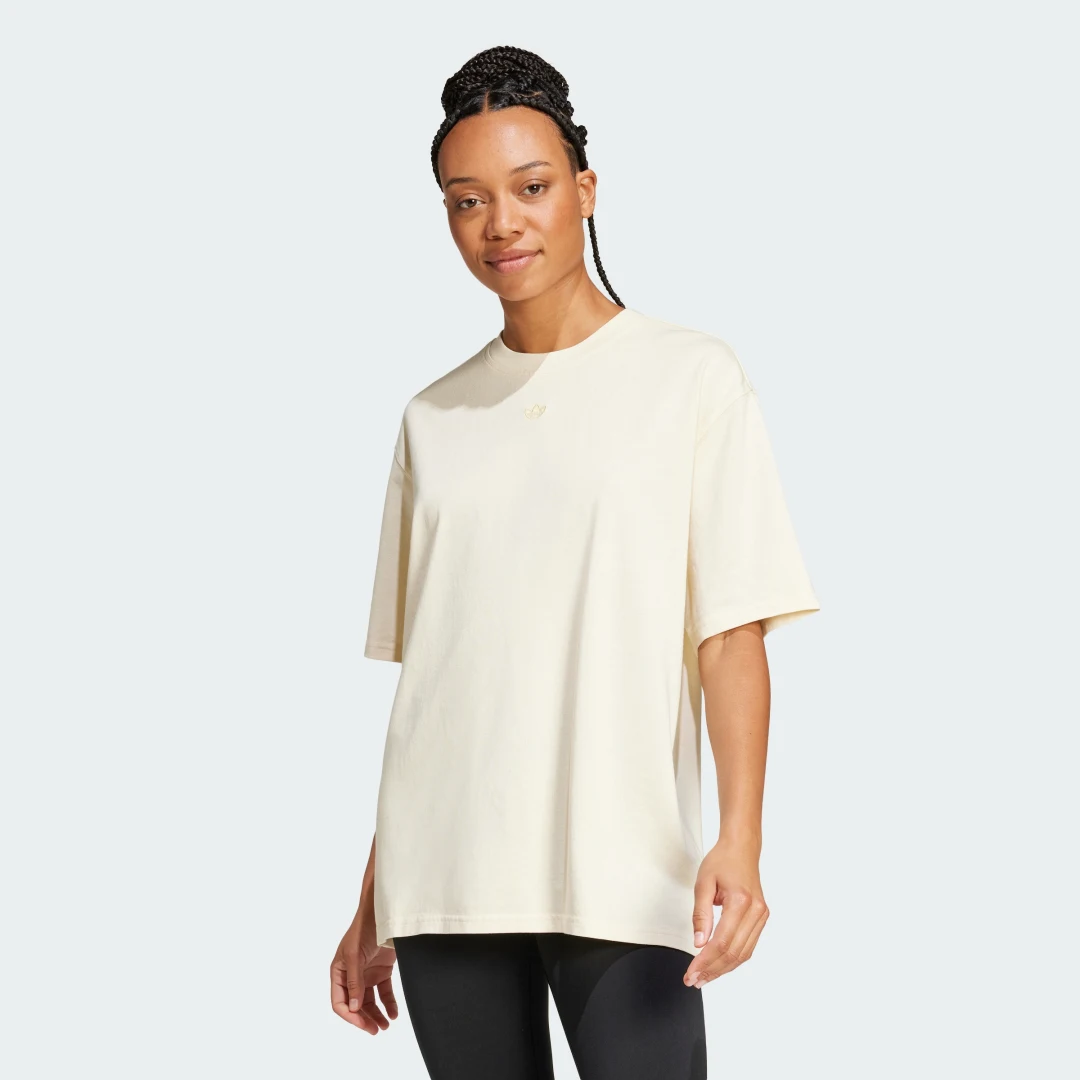 Detalle de Adidas Camiseta Washed Oversized – color Blanco