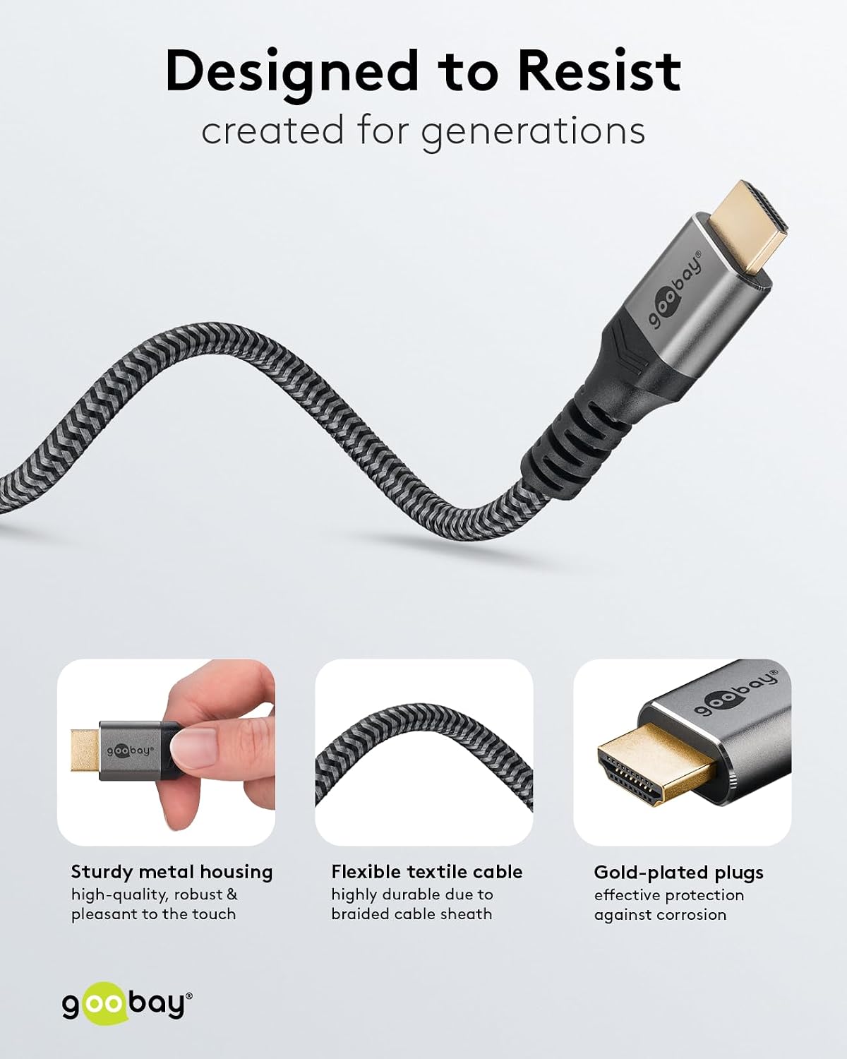 Detalle 2 de goobay HDMI 2.1-Kabel 5 m