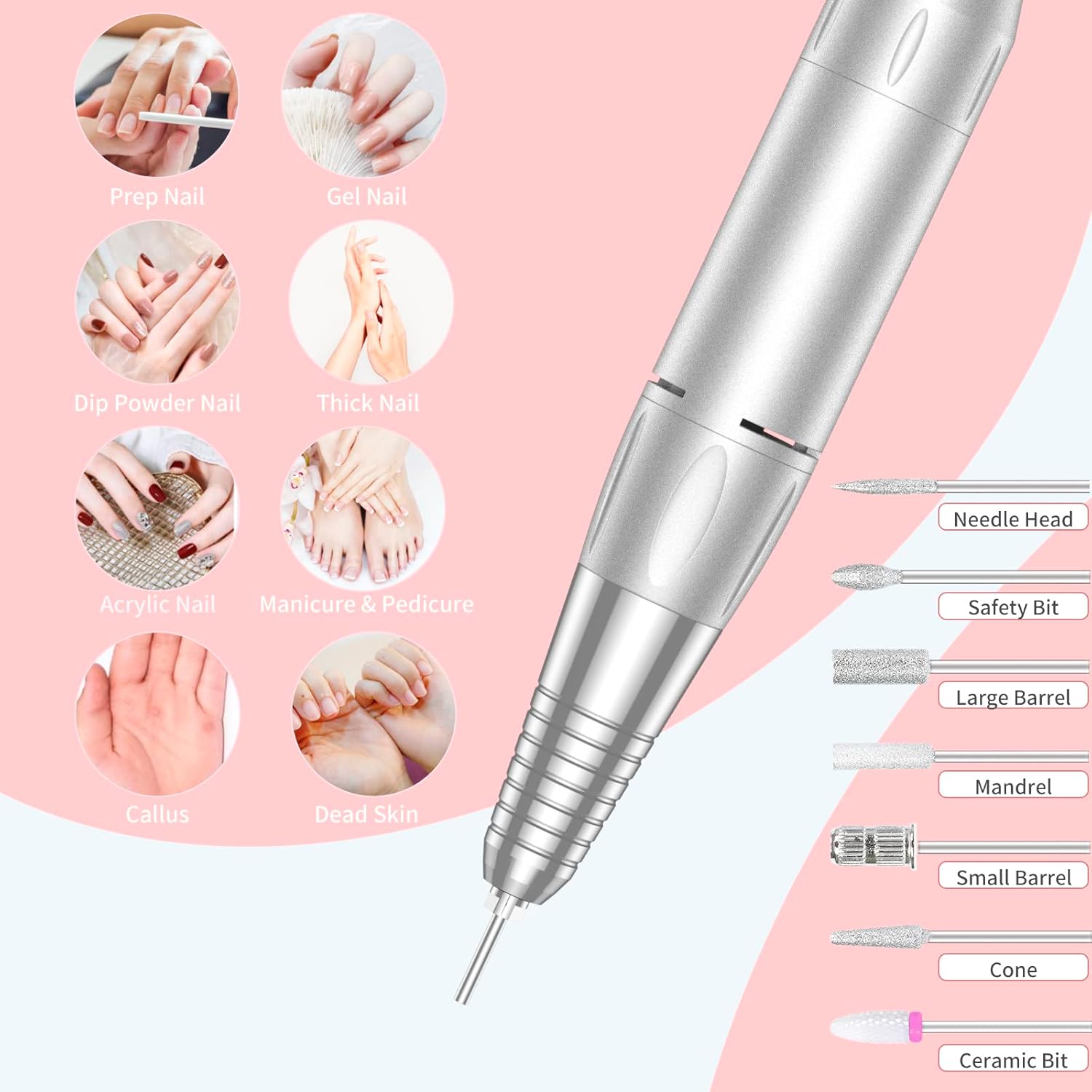 Detalle 2 de MOCOWIND Portable Nail Drill 35000 RPM ๐