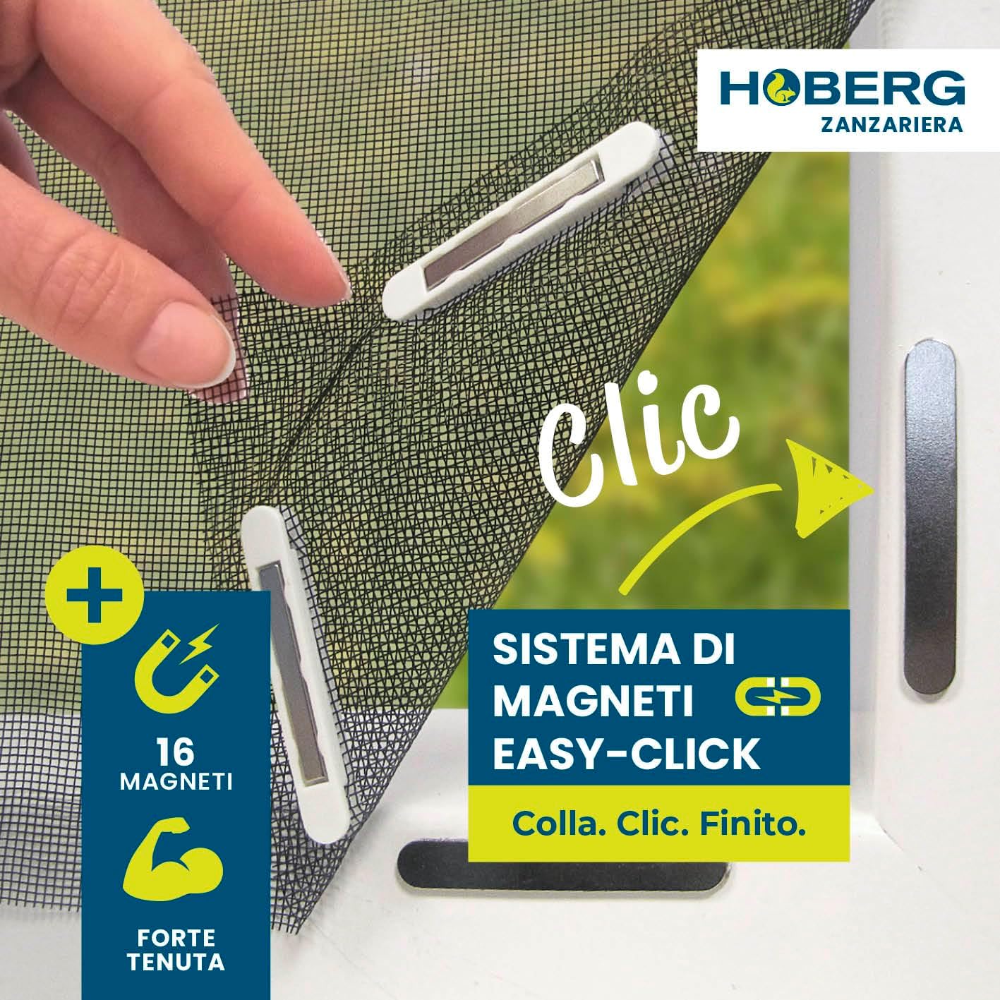 Thumbnail 1 de Hoberg Zanzariera magnetica con fissaggio innovativo | Tagliabile 150 x 130 cm, 16 magneti, Nero