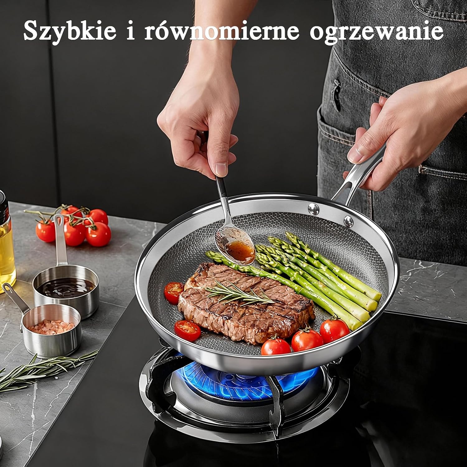 Detalle de GiPP LSH-JPK – patelnia ze stali nierdzewnej 26 cm, potrójna warstwa