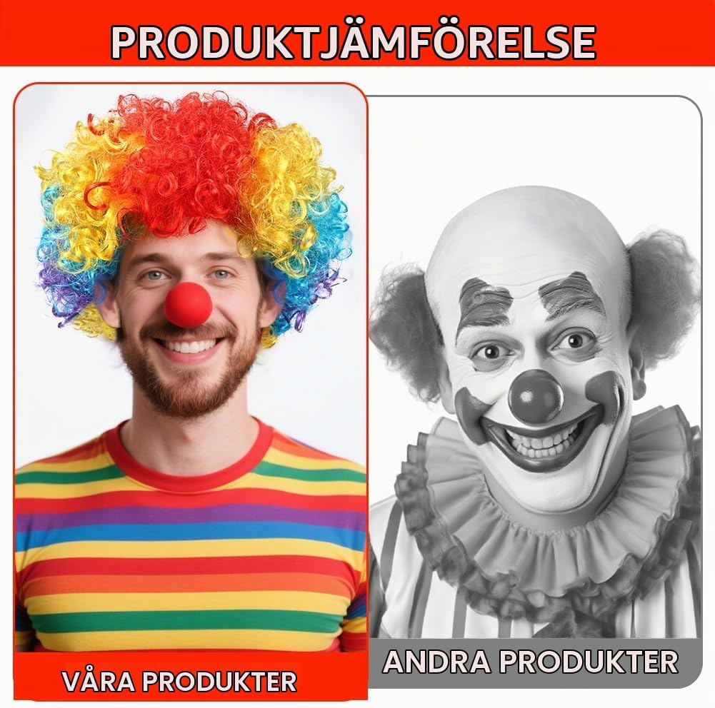 Thumbnail 3 de BSBUY 5189636 clownperuk i färgstarkt, lockigt högtemperatursilke