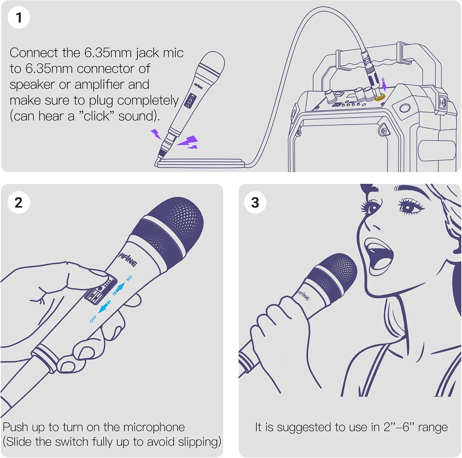 Thumbnail 6 de FIFINE K6 Karaoke Dynamic Microphone — Wired 1/4" (6.35mm) vocal mic for live singing