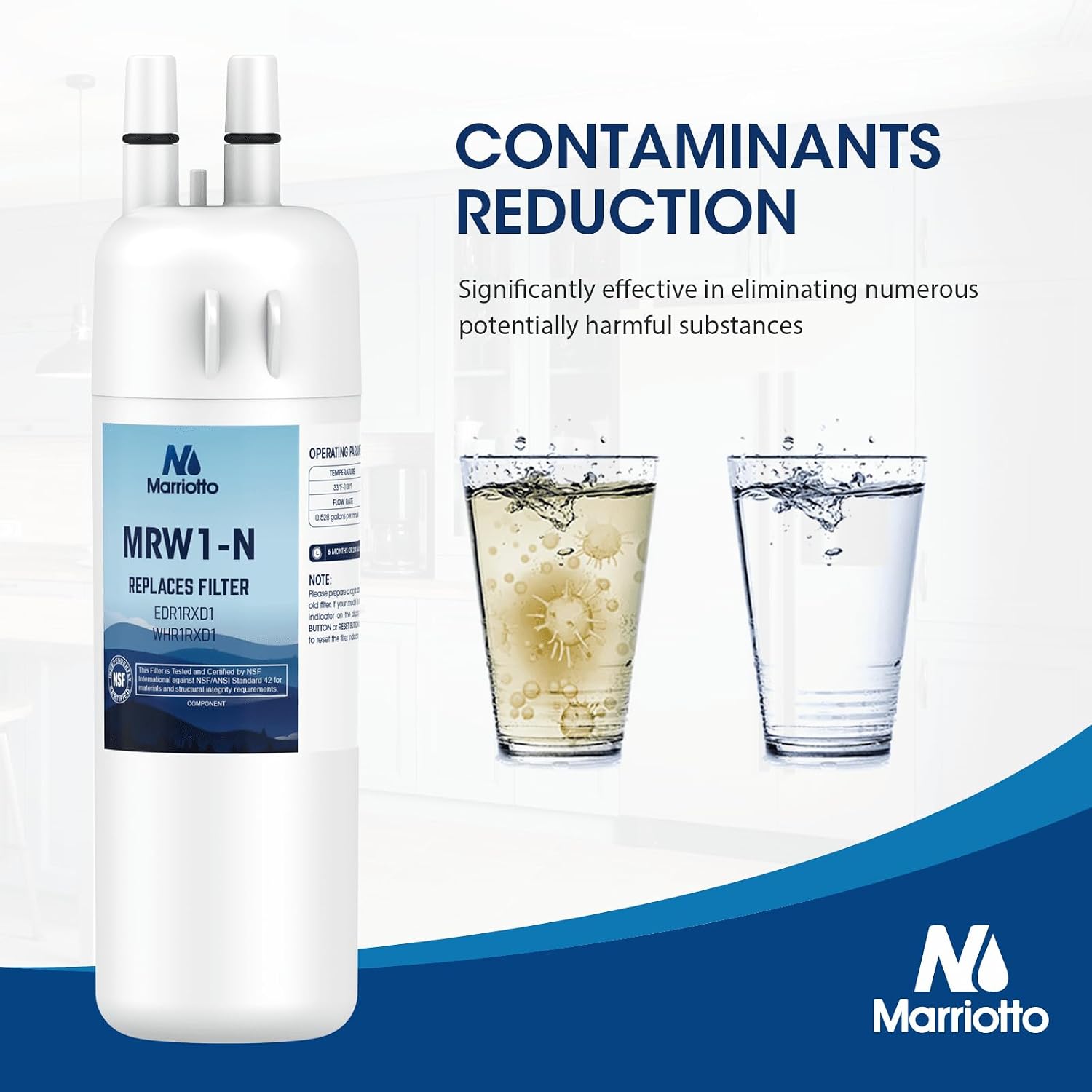 Thumbnail 2 de MARRIOTTO Z001 Refrigerator Water Filter 3-Pack for EDR1RXD1-Compatible Models