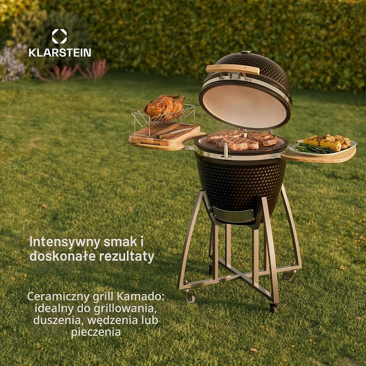 Detalle de Klarstein Kingsize Kamado 10028282 – grill ceramiczny 21 cali, 1600 cm²