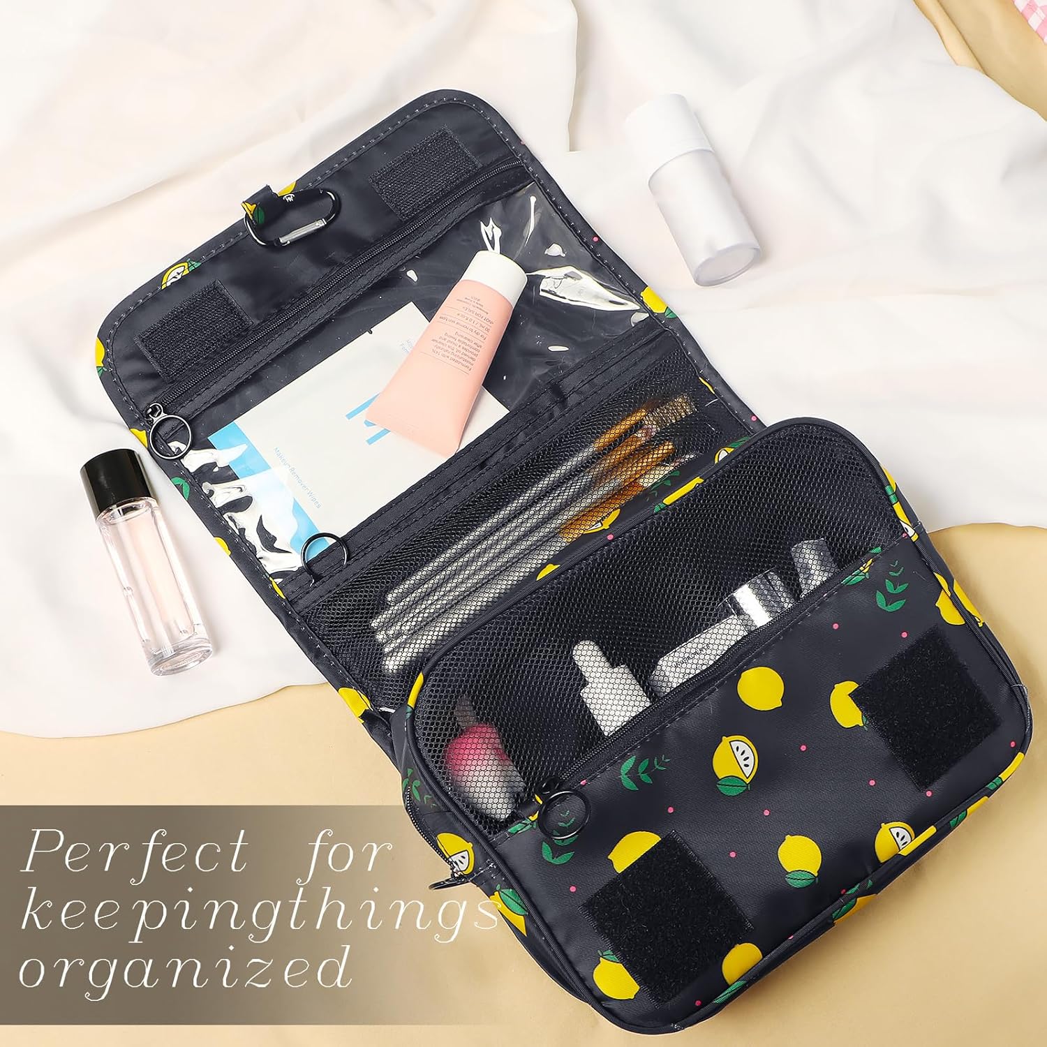 Thumbnail 4 de Hanging Wash Bag with Carabiner – Travel Toiletry Bag for Women, Men and Kids (Black)