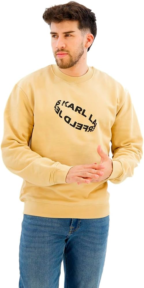 Detalle de Karl Lagerfeld Jeans Uomo Regular Multi Ring Sweatshirt: stile quotidiano sostenibile