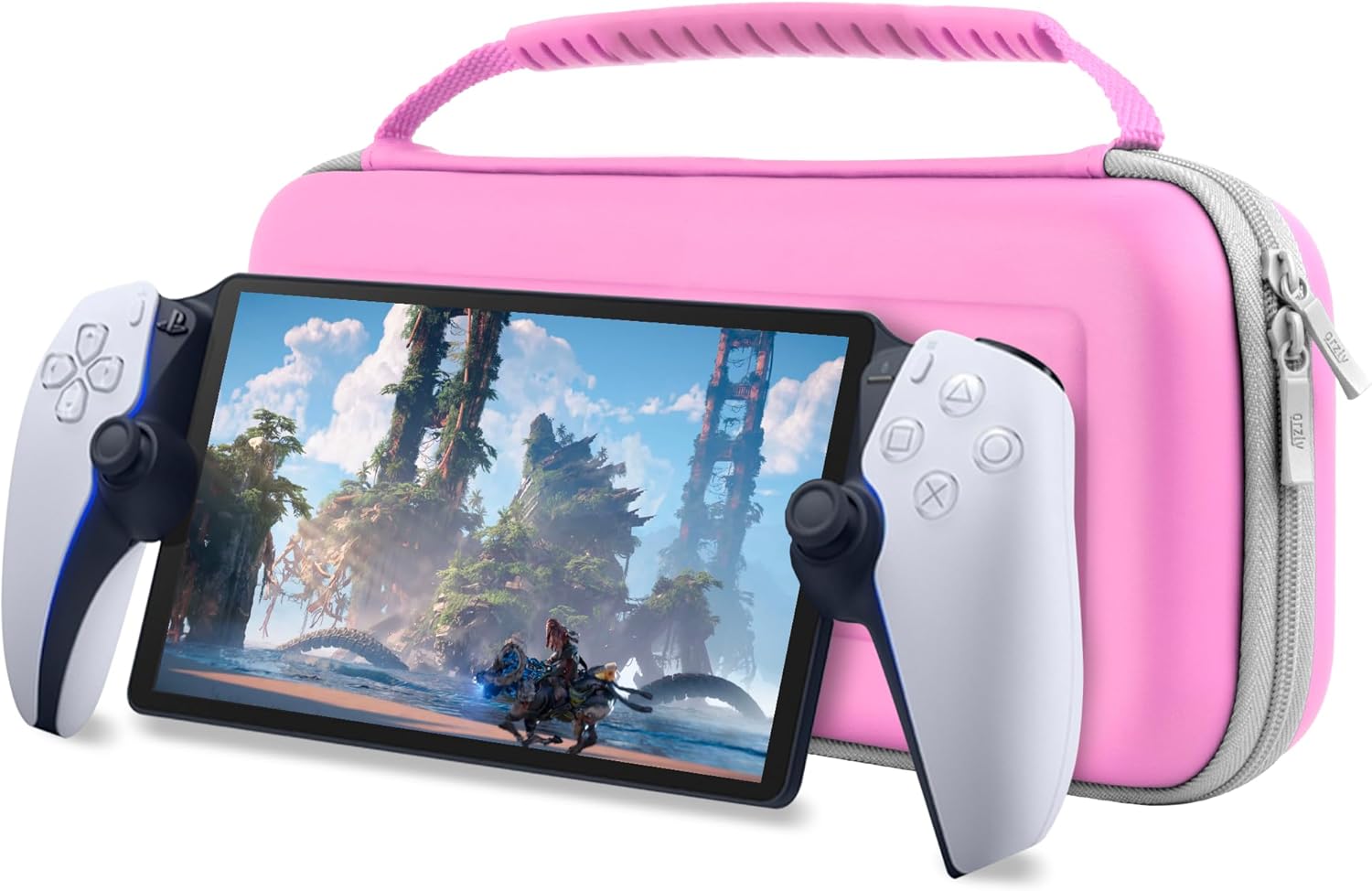 Orzly Custodia rosa su misura per PlayStation Portal (PS5): protezione e spazio per accessori