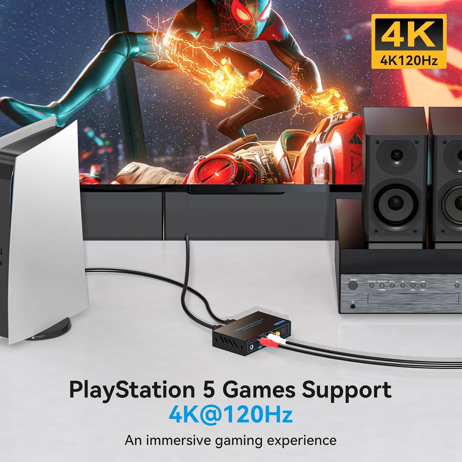 Detalle 2 de VPFET 8K HDMI 2.1 Audio Extractor, 4K120Hz, Optical and Stereo Outputs