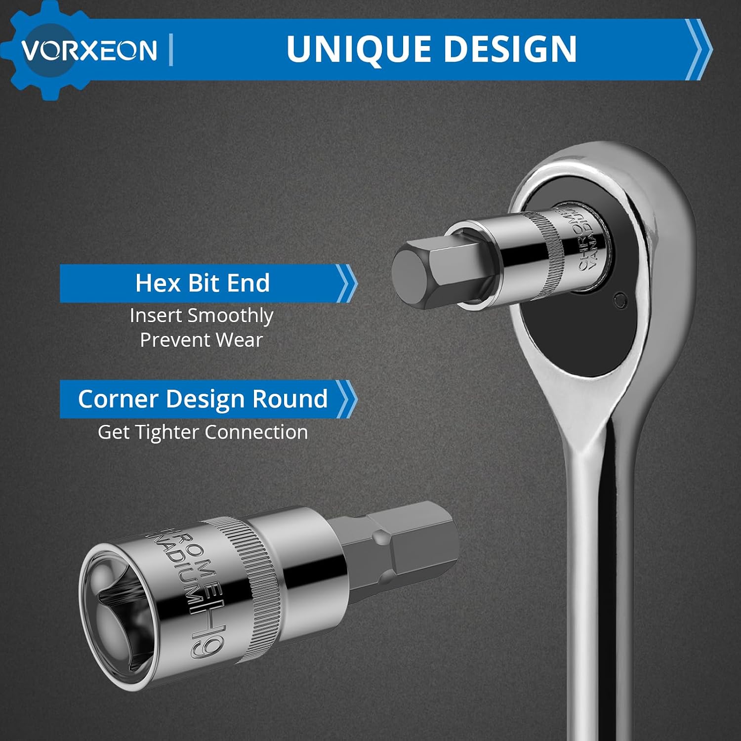 Detalle 1 de VORXEON zeskantdopsleutelset, 13-delig, 2–14 mm, CRV- en S2-staal