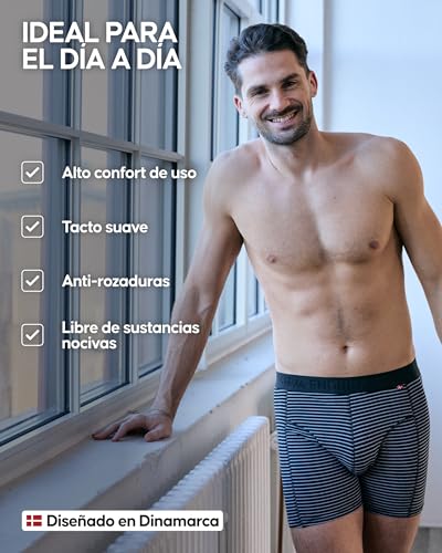 Detalle de Boxers DANISH ENDURANCE coton bio, lot de 3 ⚙