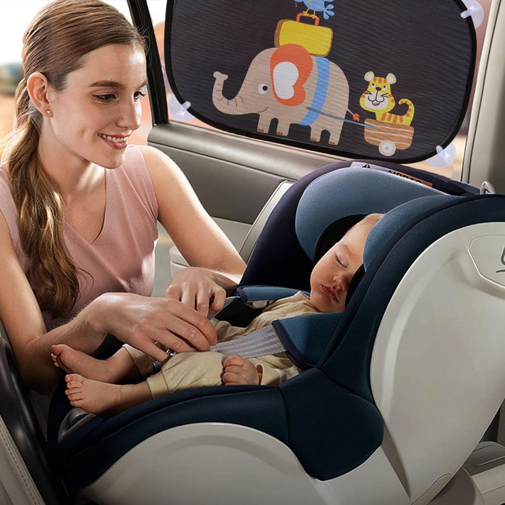 Thumbnail 3 de iZoeL Car Sun Shade for Baby & Kids (2 pcs) with Static Cling, 8 Suction Cups and Storage Bag