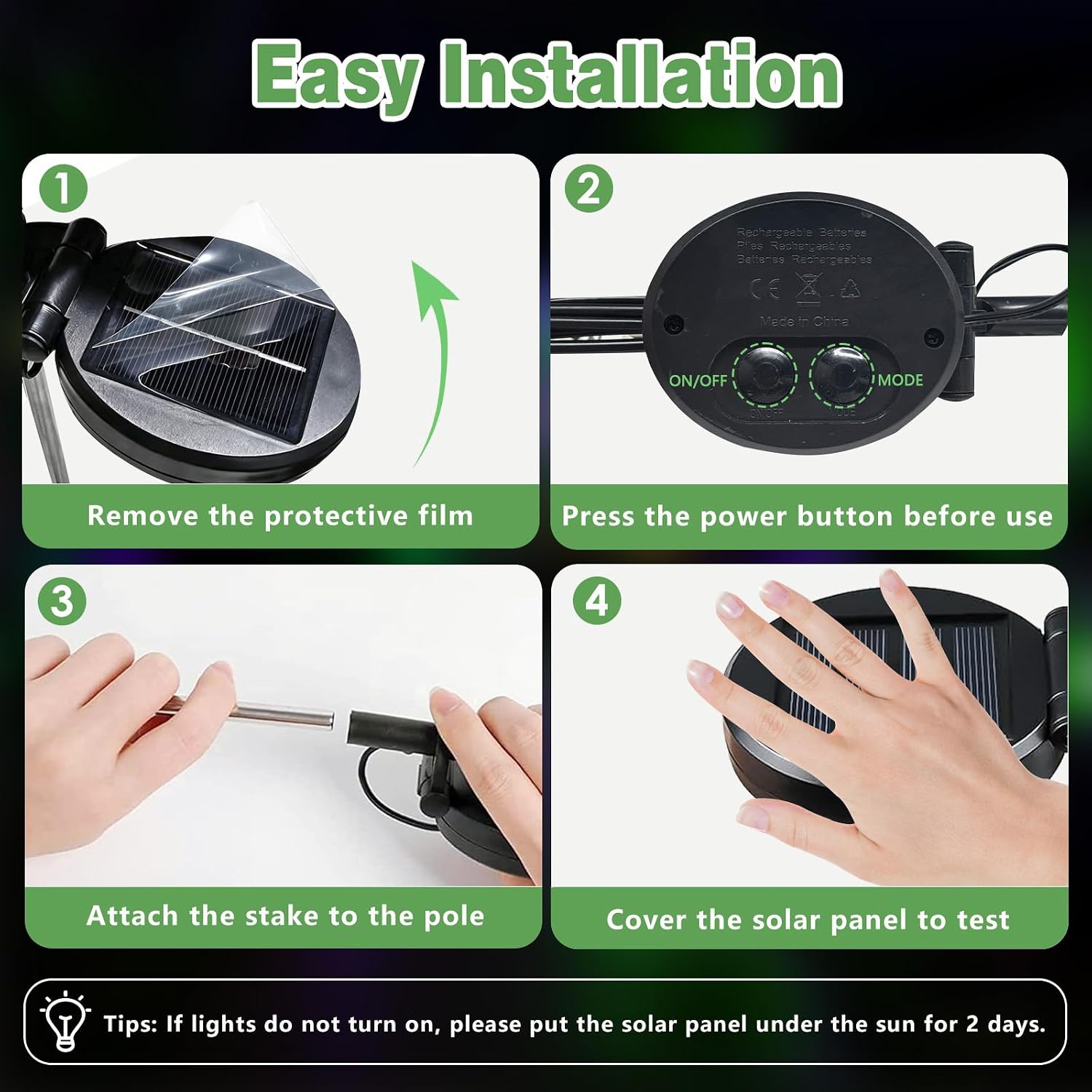 Thumbnail 6 de EEW CY-Eyeball Solar Halloween Path Lights, 8-Pack, 48 Green LEDs