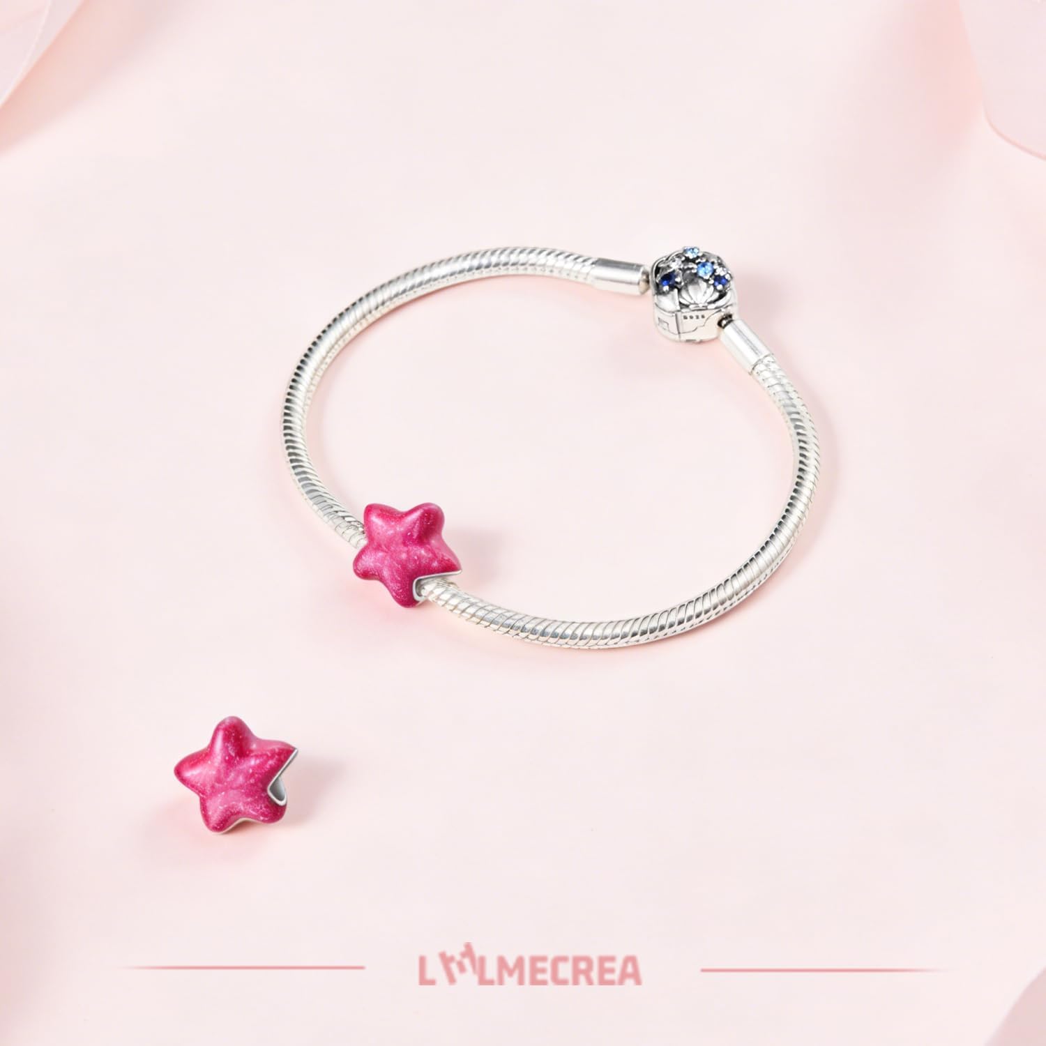 Detalle 2 de LMLMECREA Charms Anhänger 925 Sterling Silber – Glücksbringend Sternen‑Charm für europäische Armbänder