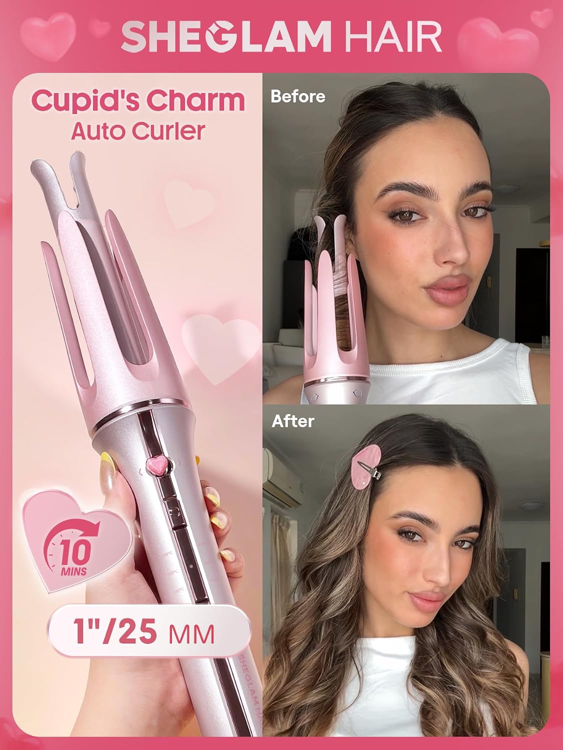 Thumbnail 1 de SHEGLAM Cupid’s Charm One-Touch Arricciacapelli automatico 25 mm in ceramica
