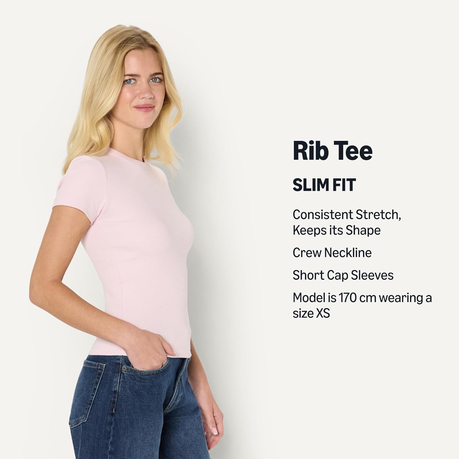 Thumbnail 3 de Amazon Essentials Women’s Slim-Fit Stretch Rib Short-Sleeve T-Shirt
