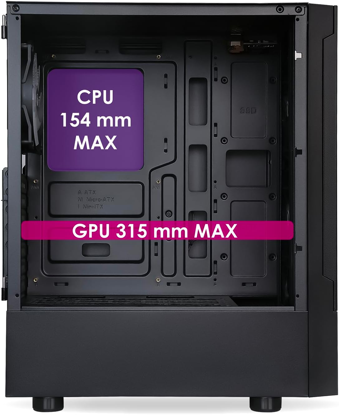 Thumbnail 5 de EMPIRE GAMING Sapphire — Boîtier PC gamer moyenne tour ARGB avec porte latérale en verre trempé