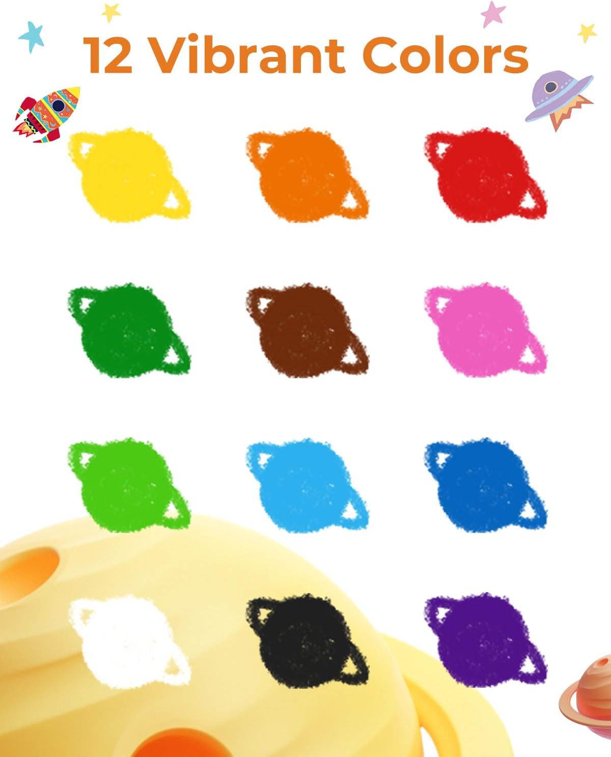 Thumbnail 1 de JUPITEARTH 12 Colours twistable rocket crayons for toddlers 🎨