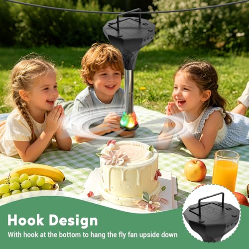 Detalle de Anti Mouches, Ventilateur Anti-Mouche Rechargeable de Table – Lot de 4