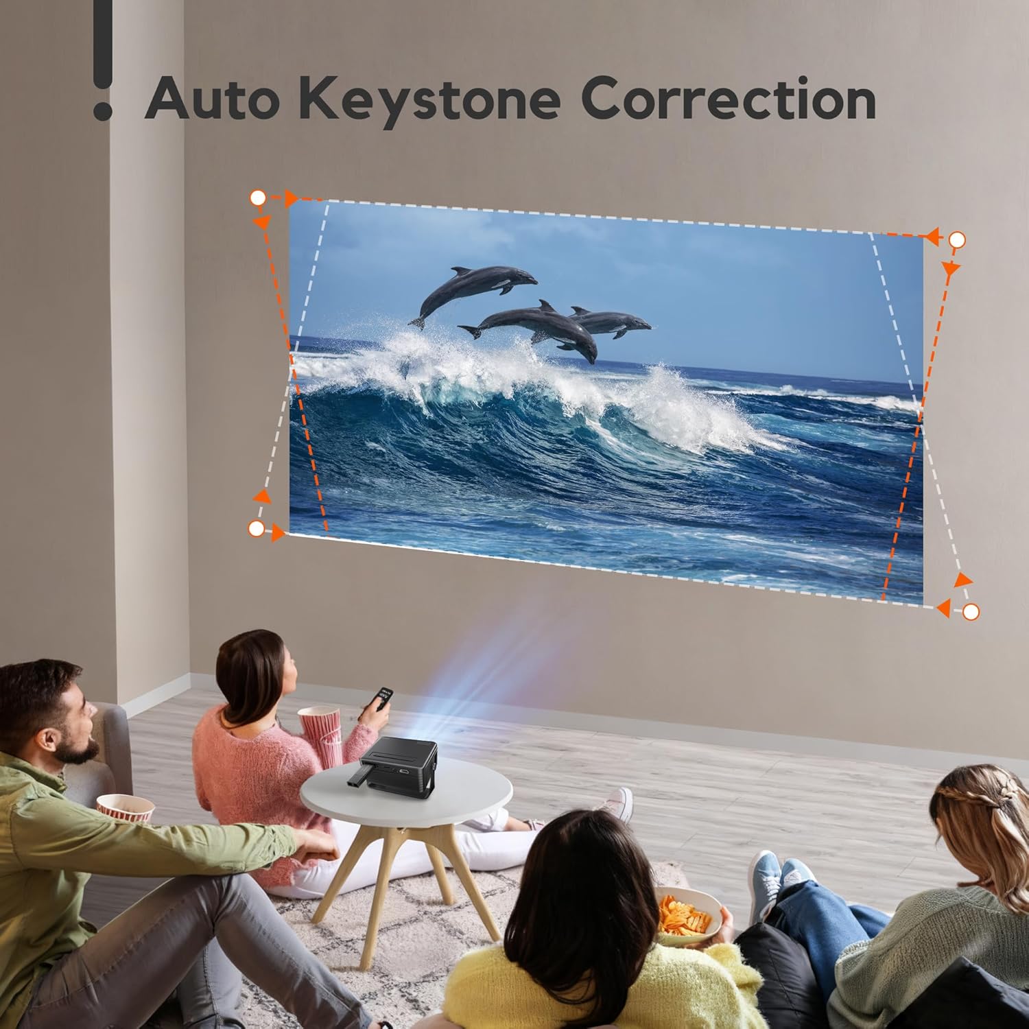 Detalle de AKIYO O1 2026 Upgraded 15000 Lumen Mini Projector