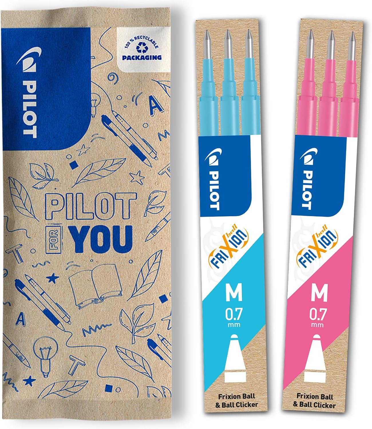 Thumbnail 6 de PILOT - 2 Etuis de 6 Recharges FriXion Bleu, Pointe Moyenne pour Stylo Effaçable