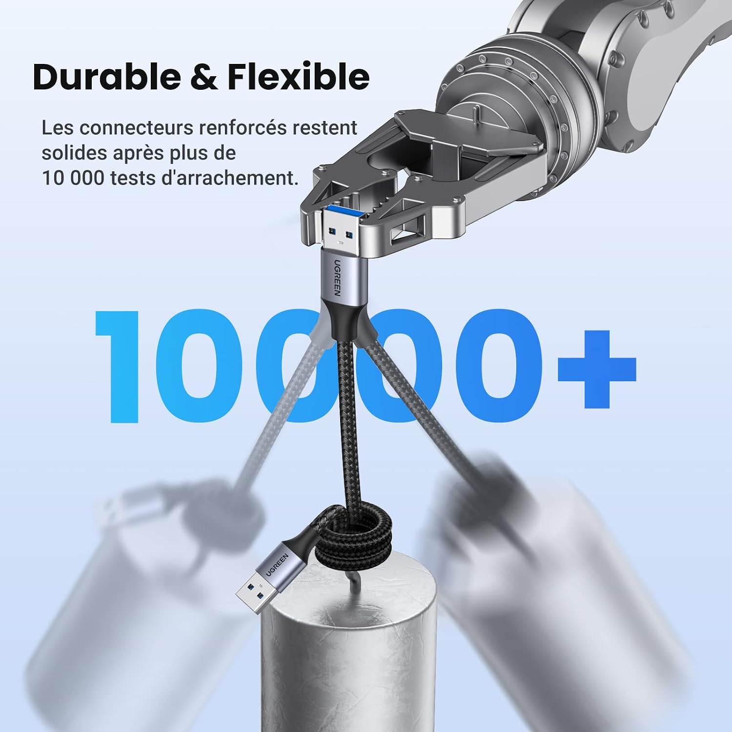 Detalle de UGREEN Câble USB 3.0 Type A (mâle vers mâle) nylon tressé 1 m