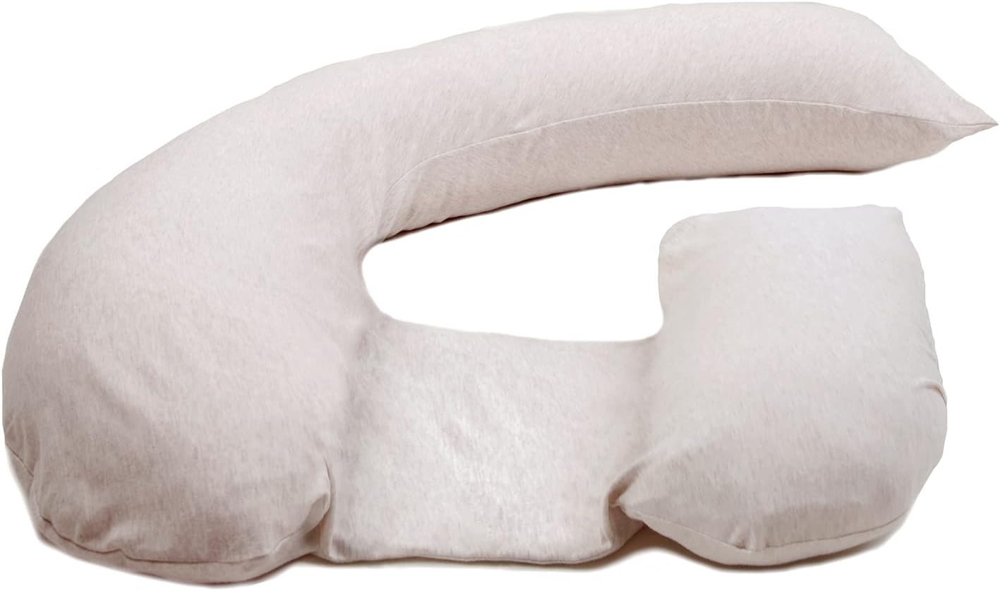Thumbnail 3 de DreamGenii Pregnancy Support and Feeding Pillow Spare Cover – Beige Marl Cotton Jersey