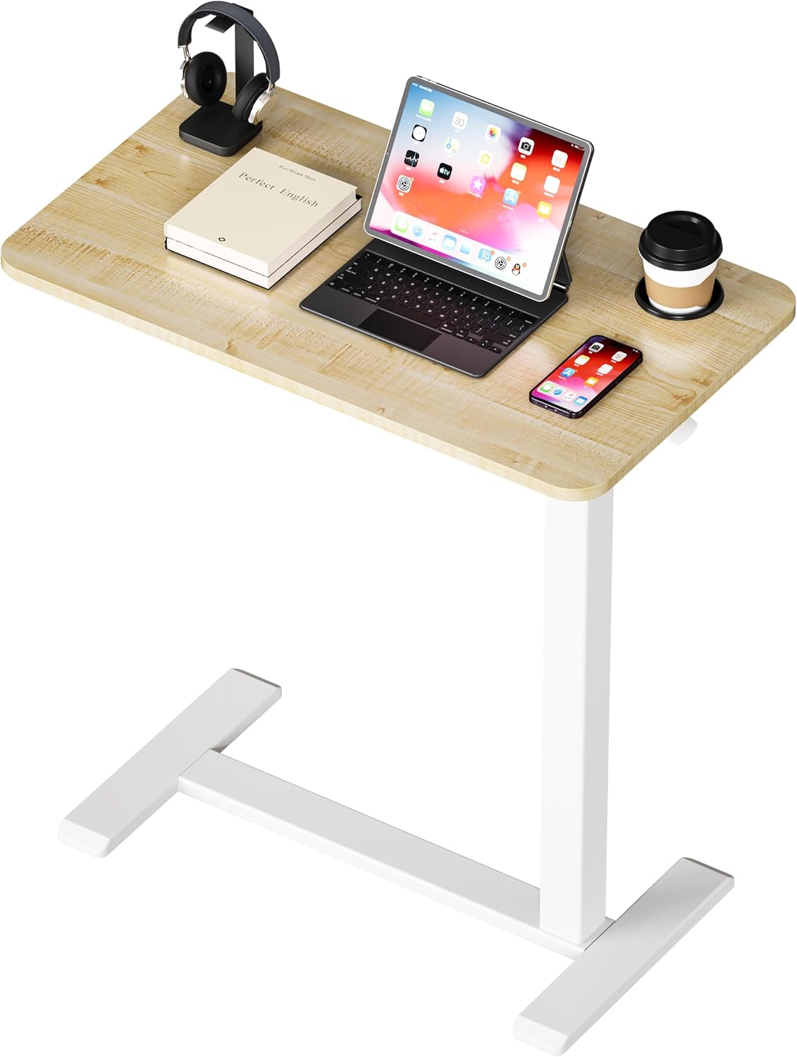 Detalle de BIZUM DM5050W2716MO Adjustable Bedside Table, Maple Top, Pneumatic Lift