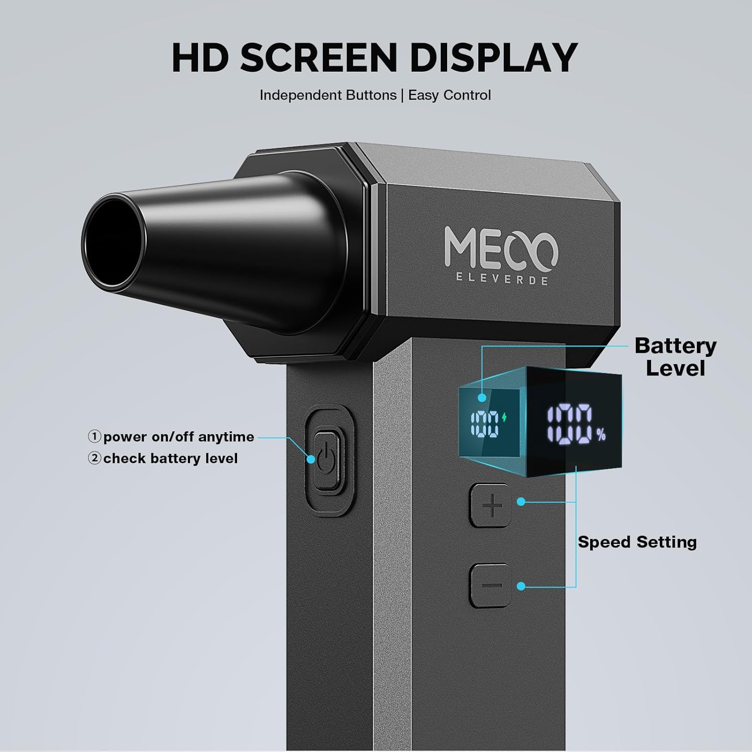 Thumbnail 6 de MECO ELEVERDE Electric Air Duster 220,000 RPM (One‑Touch Turbo) – cordless mini air blower for car, PC & electronics