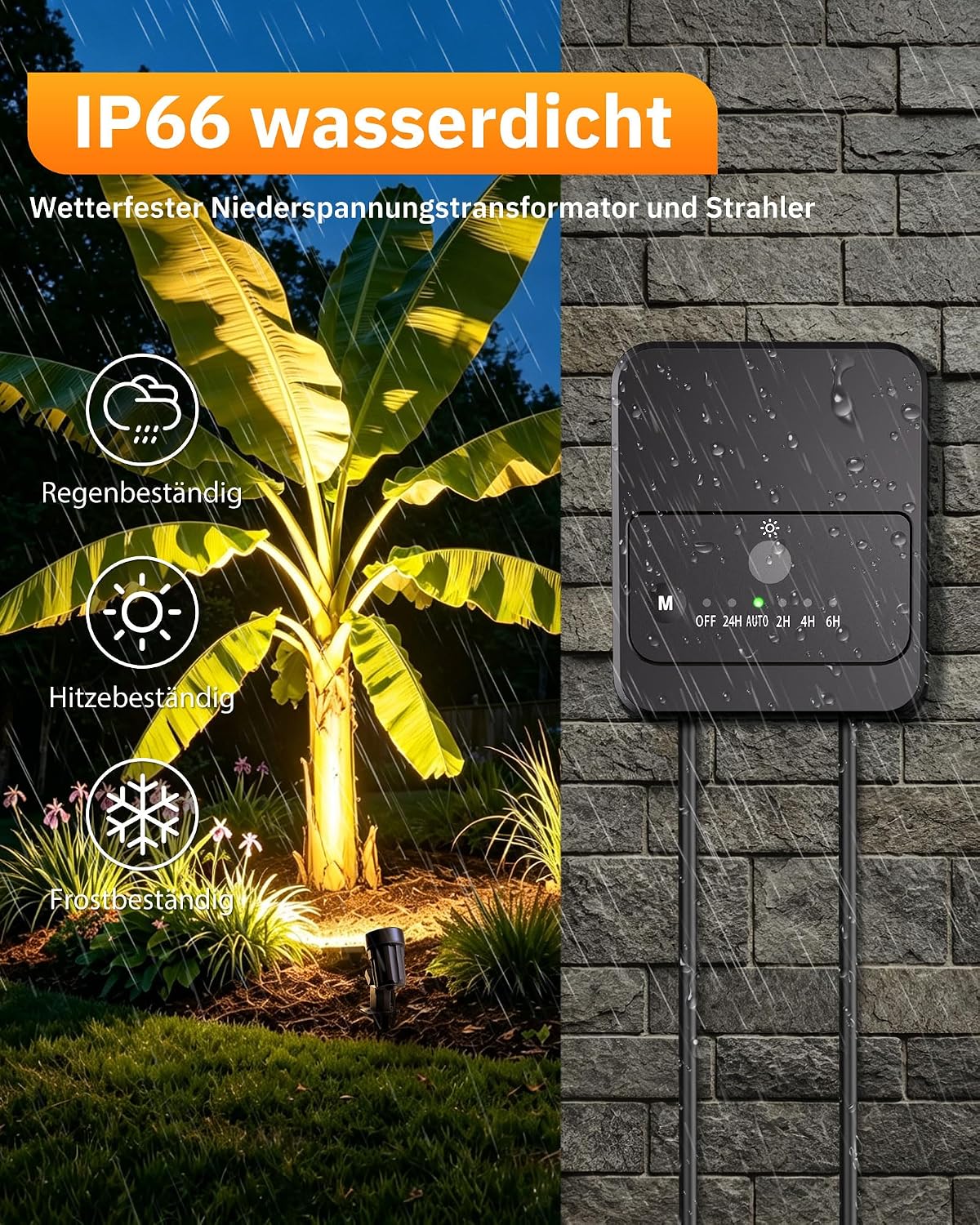 Detalle de MEIKEE DSTA03 – zestaw reflektorów ogrodowych LED, 8 szt., IP66, ciepła biel