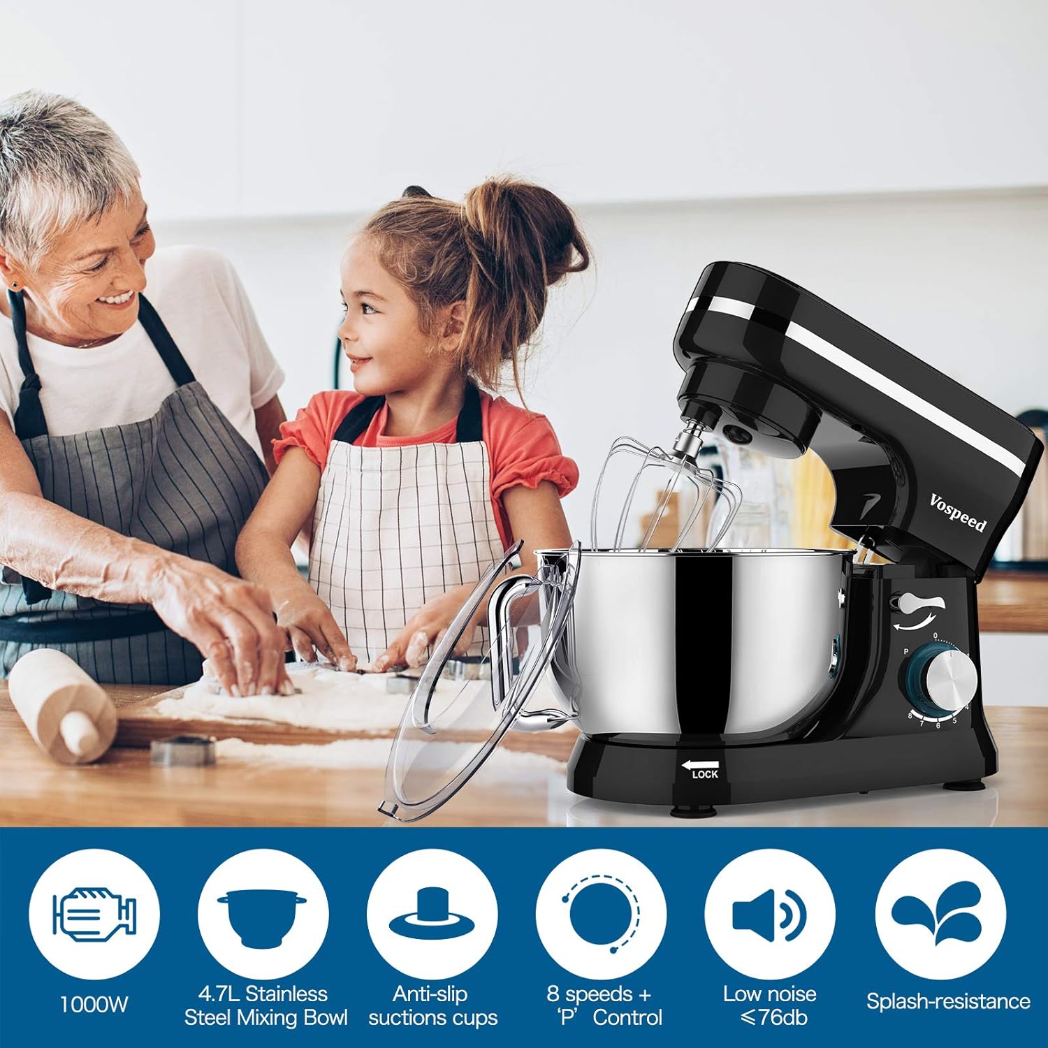Thumbnail 6 de Vospeed Stand Mixer 5 Qt 1000W