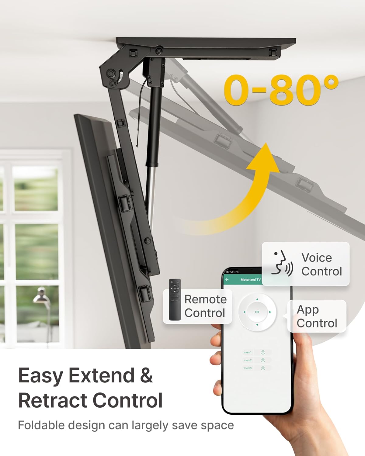 Detalle 2 de monTEK Motorized Ceiling TV Mount 37-75 inch