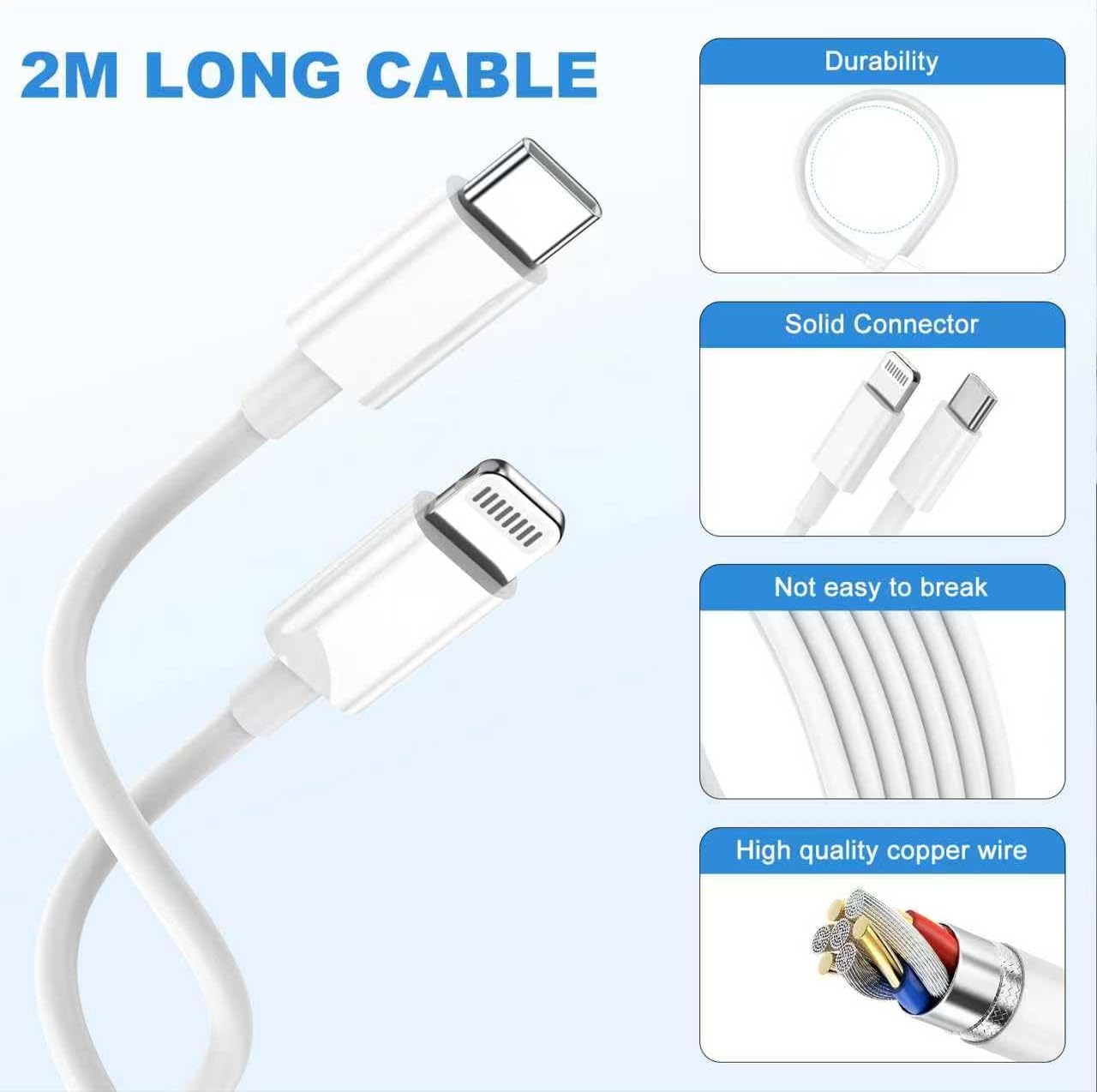 Detalle 2 de Cargador iPhone 25W con cable Lightning 2 m
