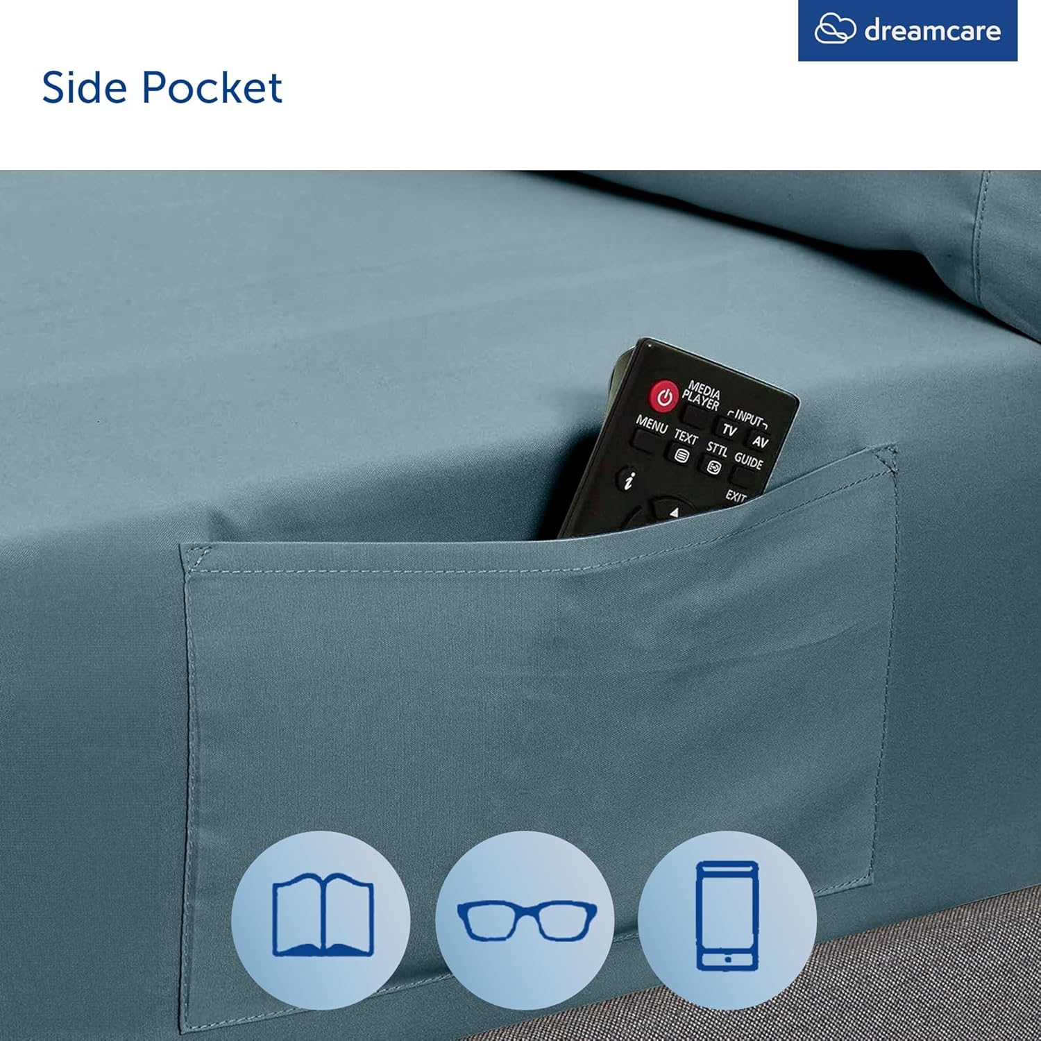 Thumbnail 4 de DREAMCARE King Size Sheets Set - 6 pcs with Extra Deep Pockets and Side Pockets