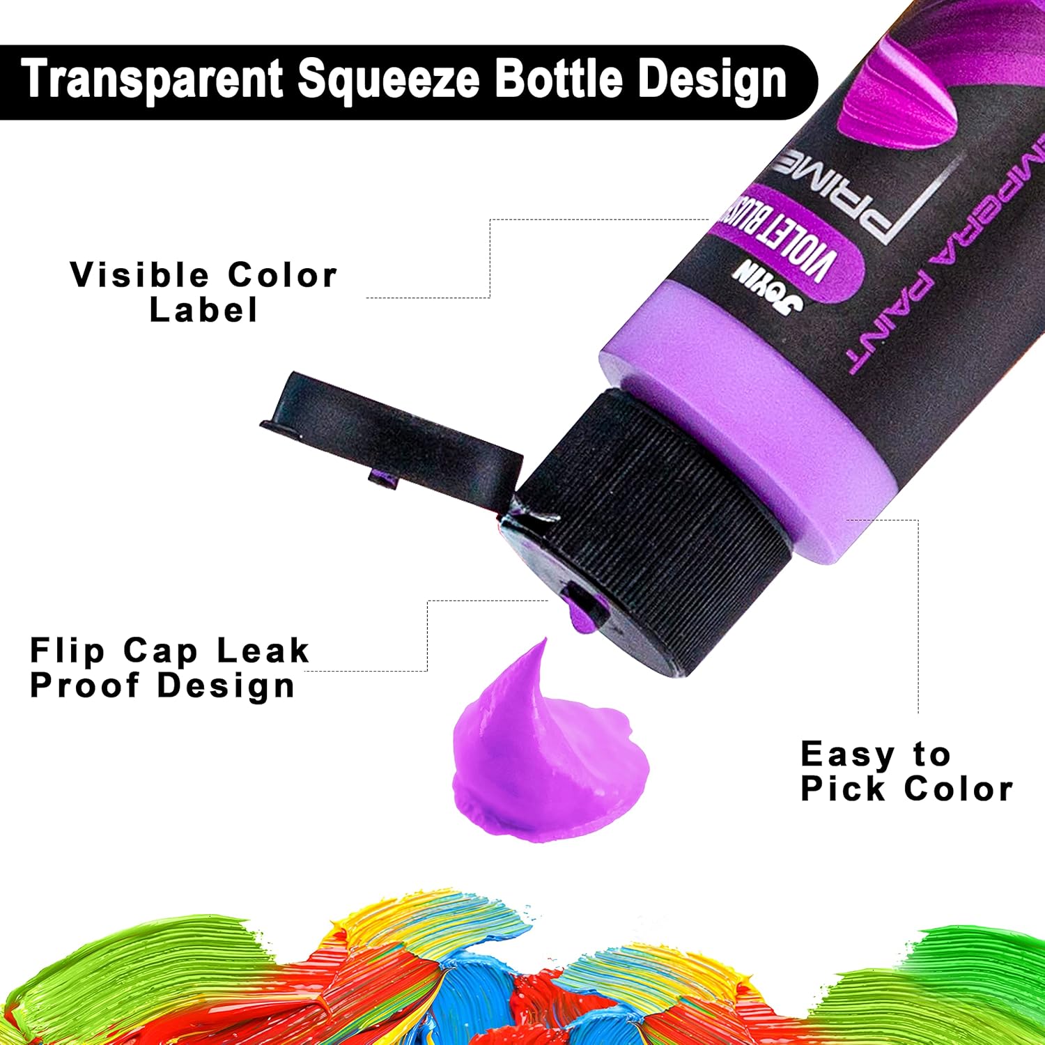 Thumbnail 2 de JOYIN 12PC Washable Kids Tempera Paint Set with 6 Brushes, Palettes & Clean Bucket (2 oz each)