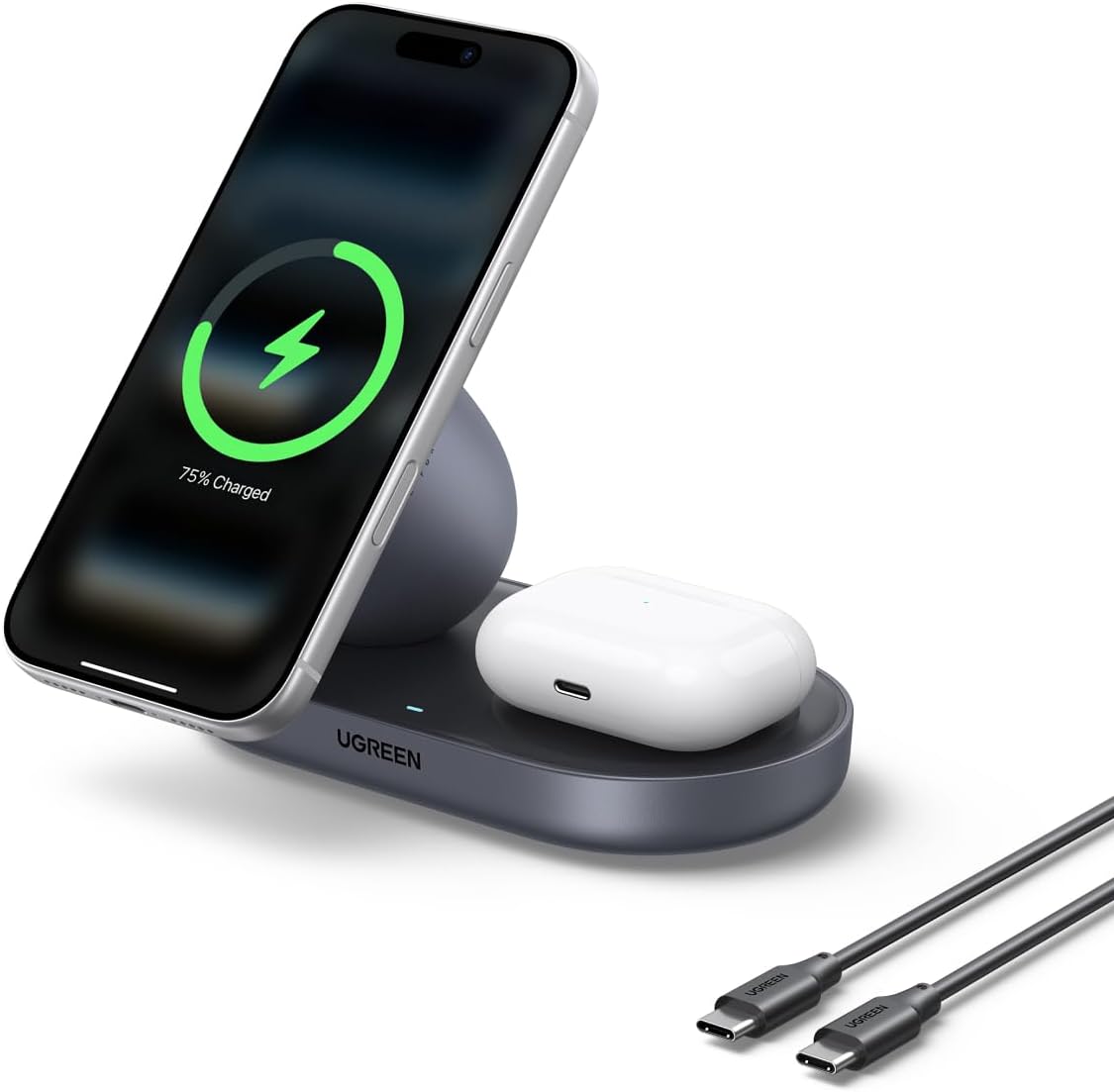 Detalle de UGREEN Zapix Caricatore Wireless Qi2 15W