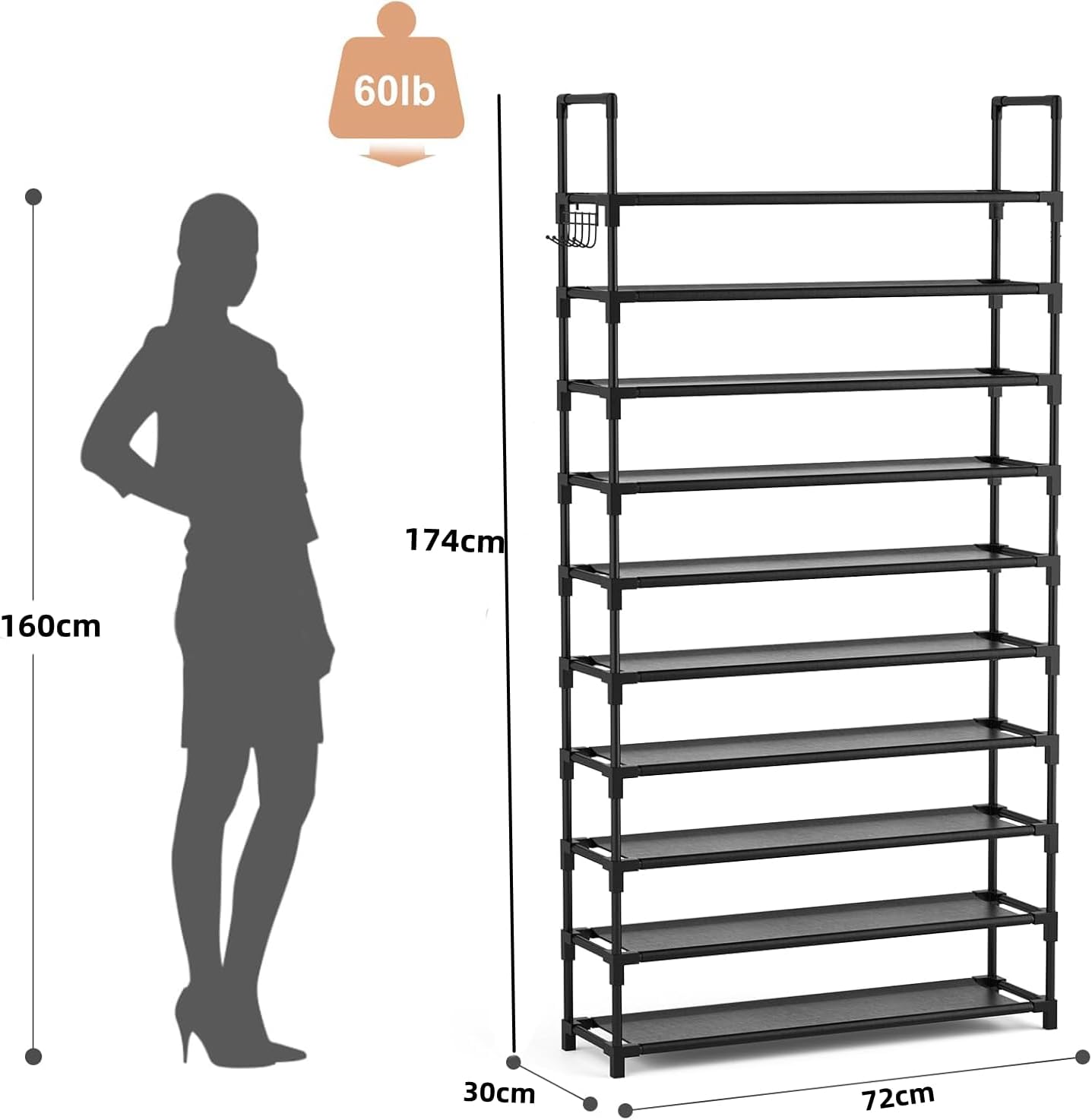 Thumbnail 2 de SPUSEN 10-Tier Shoe Rack
