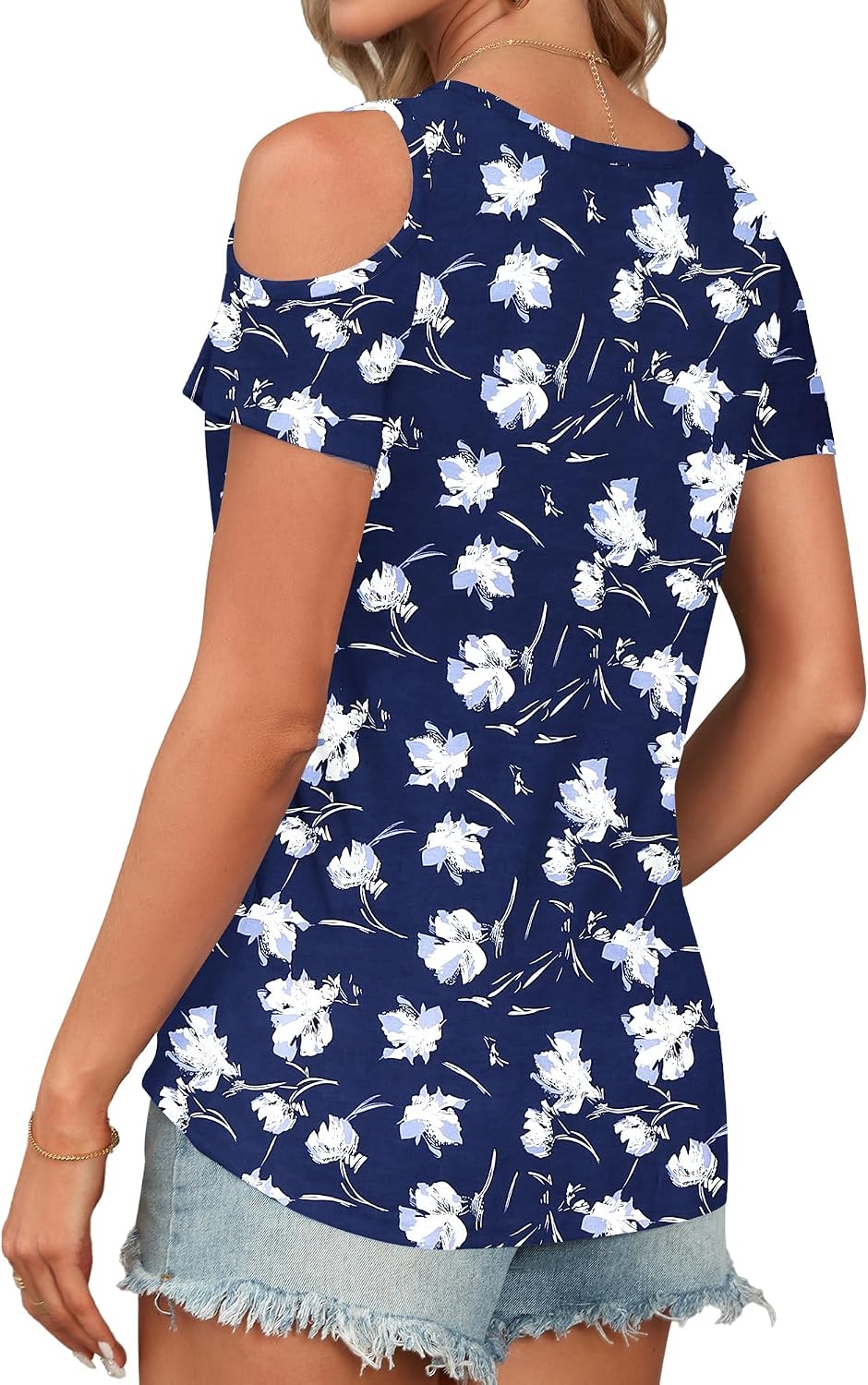 Detalle 2 de WNEEDU Magliette donna estive con scollo a V e senza spalline