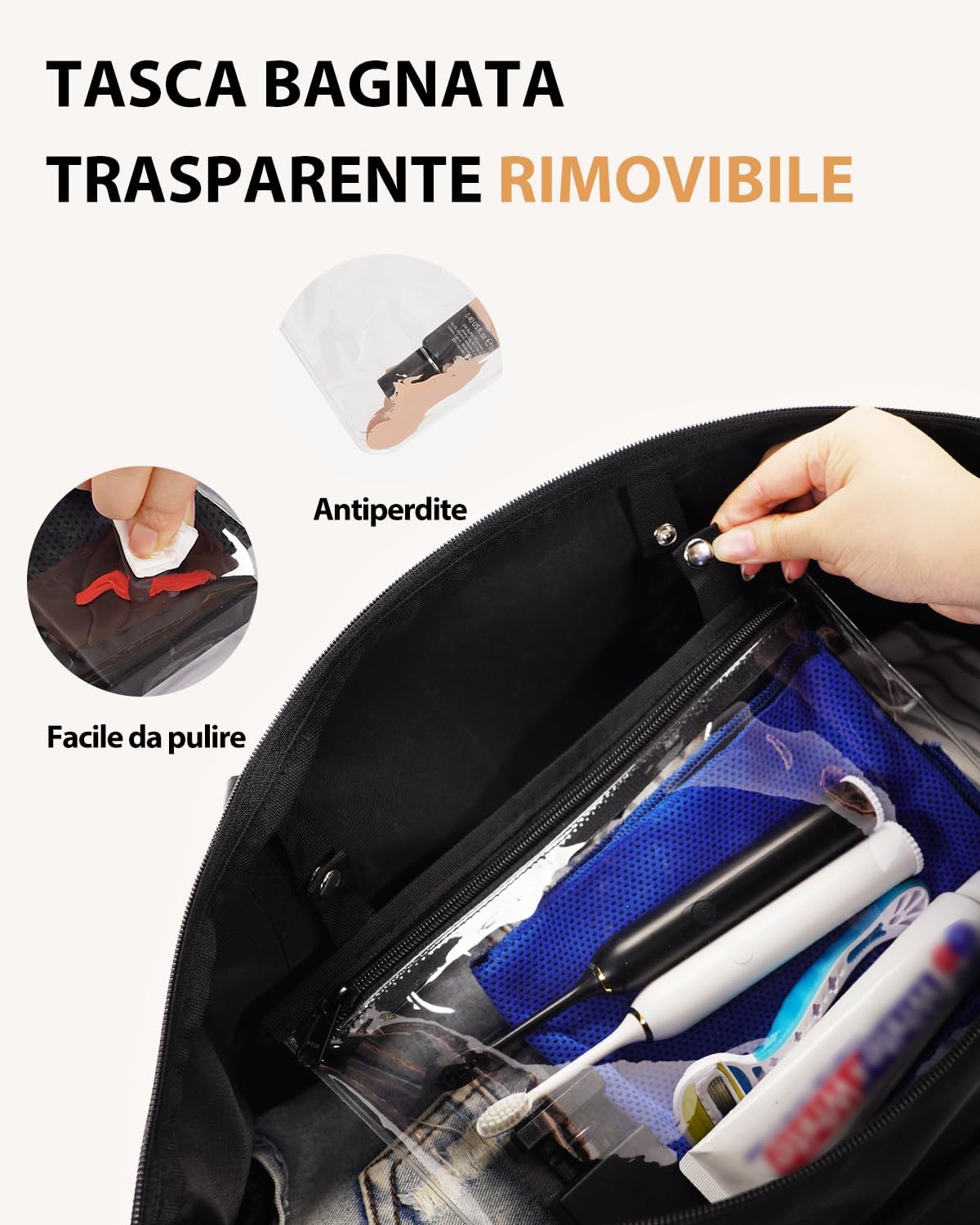 Thumbnail 3 de ECOHUB Easyjet bagaglio a mano 45x36x20 da 30L con tasca impermeabile rimovibile (borsone pieghevole)