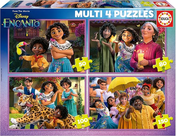 Detalle de Educa - Multi 4 Encanto 🧩 Set de 4 puzzles infantiles de 50 a 150 piezas