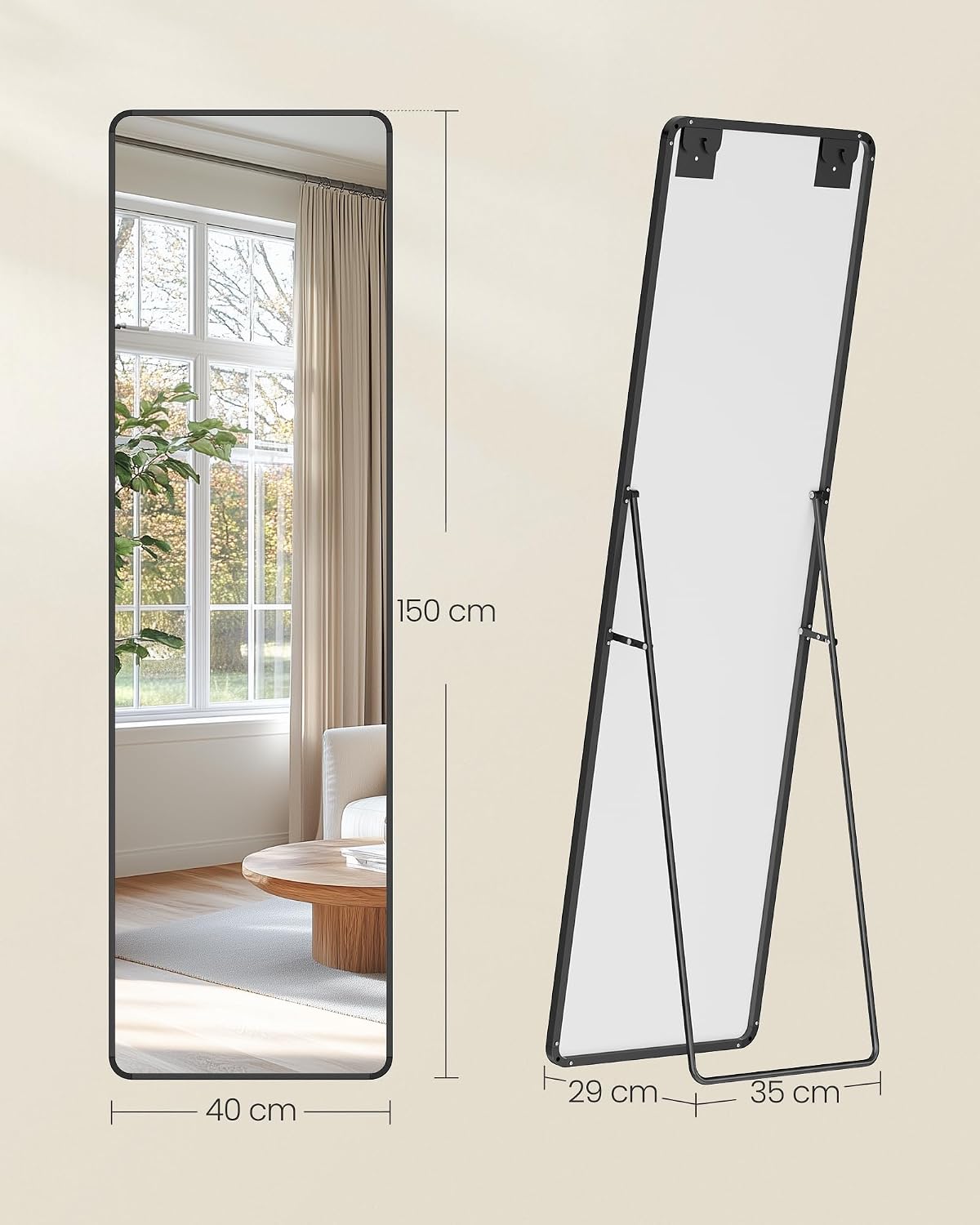 Thumbnail 4 de SONGMICS Ganzkörperspiegel 150 x 40 cm