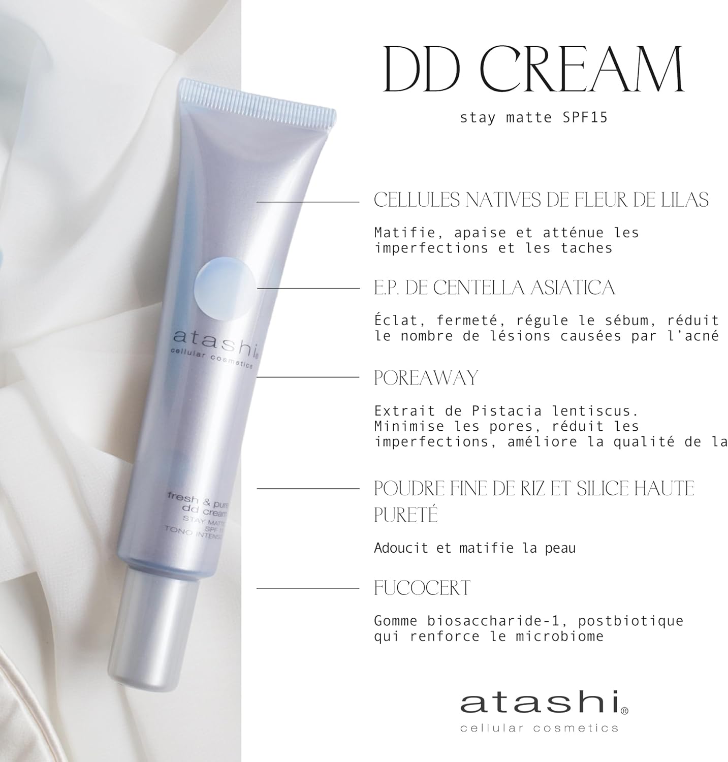 Thumbnail 2 de Atashi DD Crème Stay Matte – Teinte Intense, 40 ml, pour Peaux Mixtes à Grasses