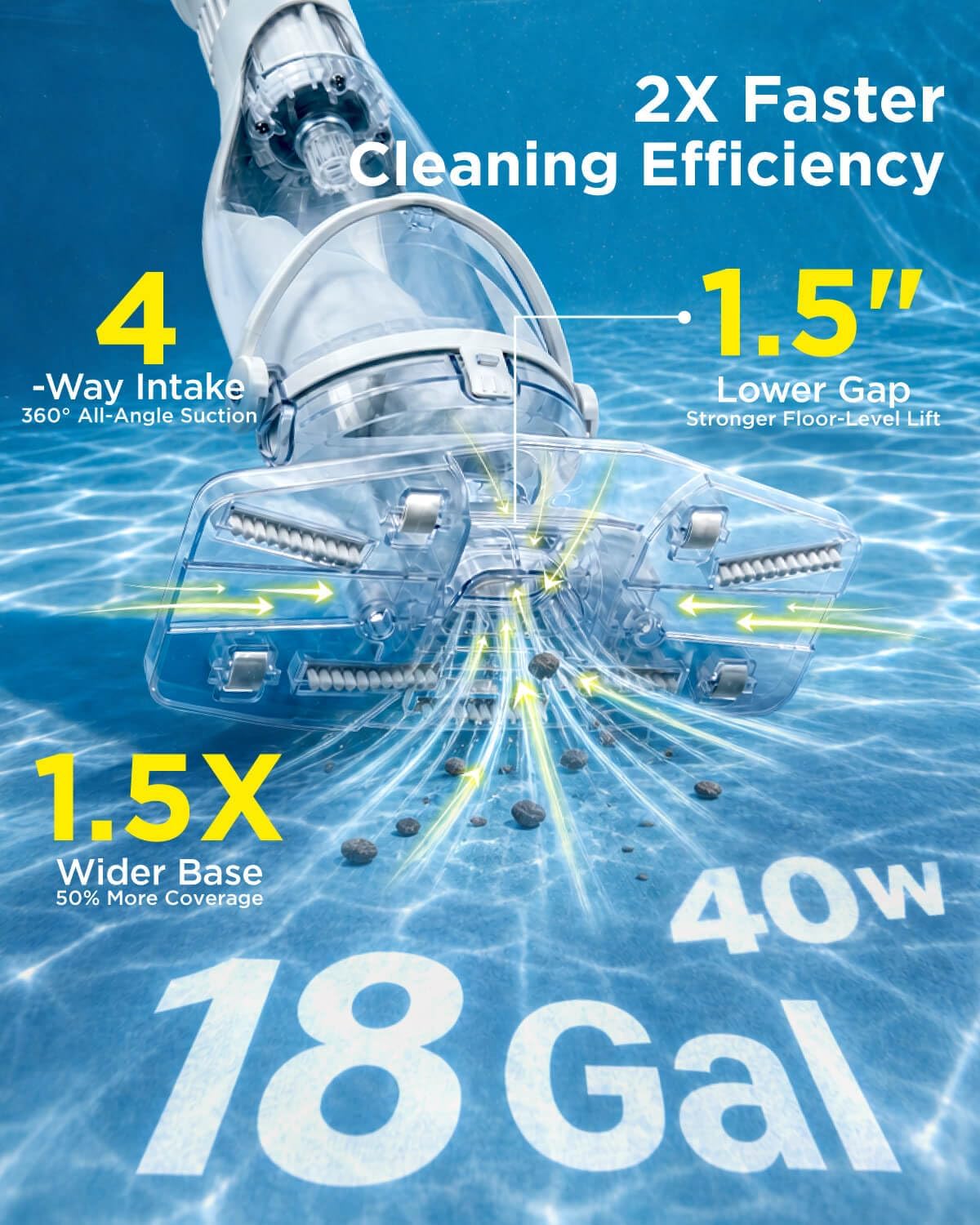 Detalle 2 de InoKraft Cordless Pool Vacuum 18.5 GPM