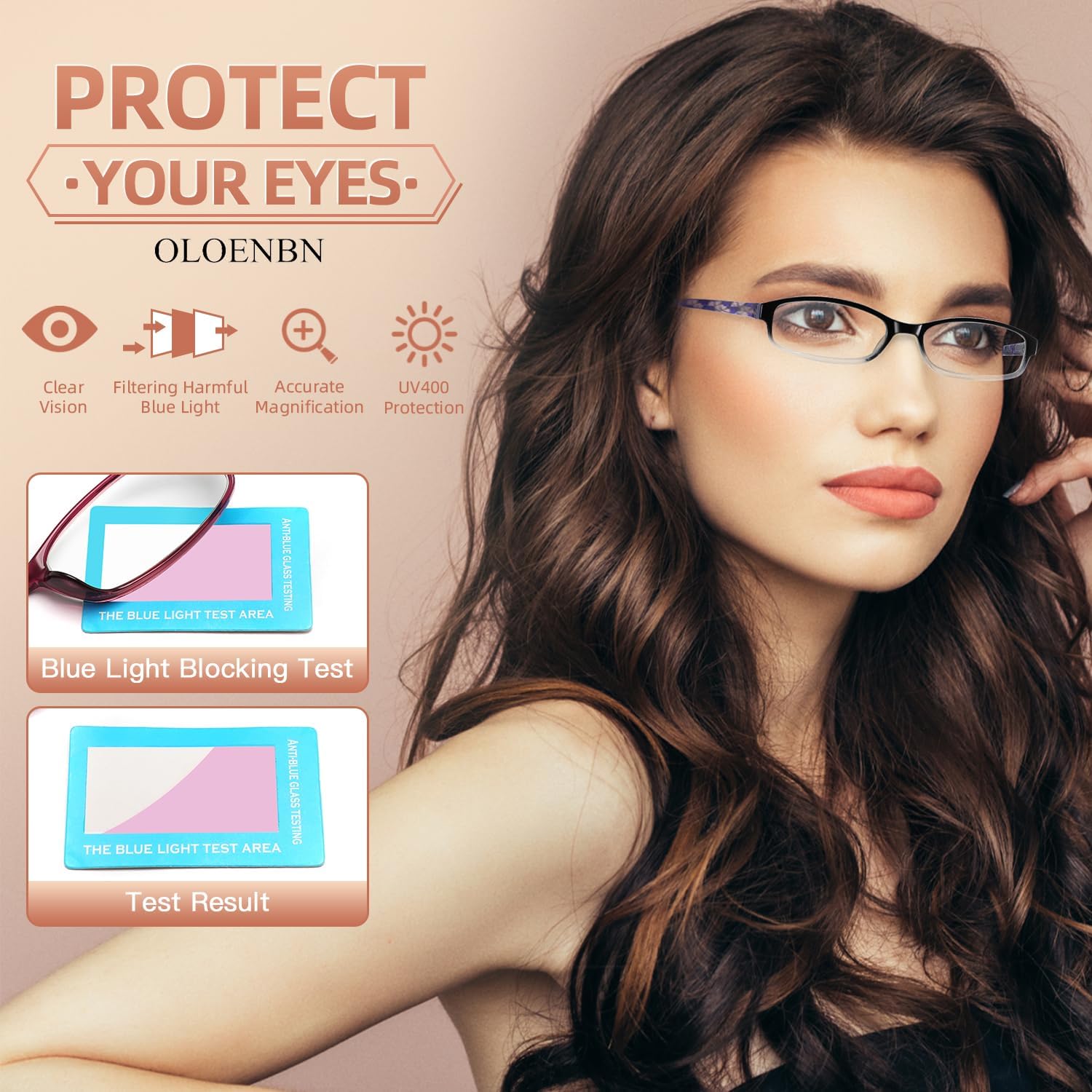 Detalle de OLOENBN Women's Reading Glasses, 6-Pack