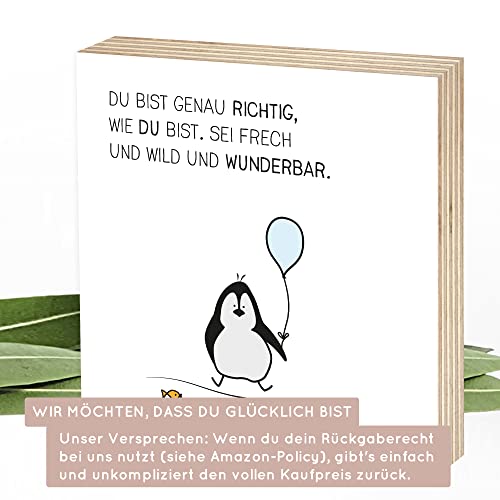 Thumbnail 8 de Wunderpixel Holzbild Du-bist-genau-richtig-Pinguin – 15x15x2 cm, echtem Birkenholz Fotodruck