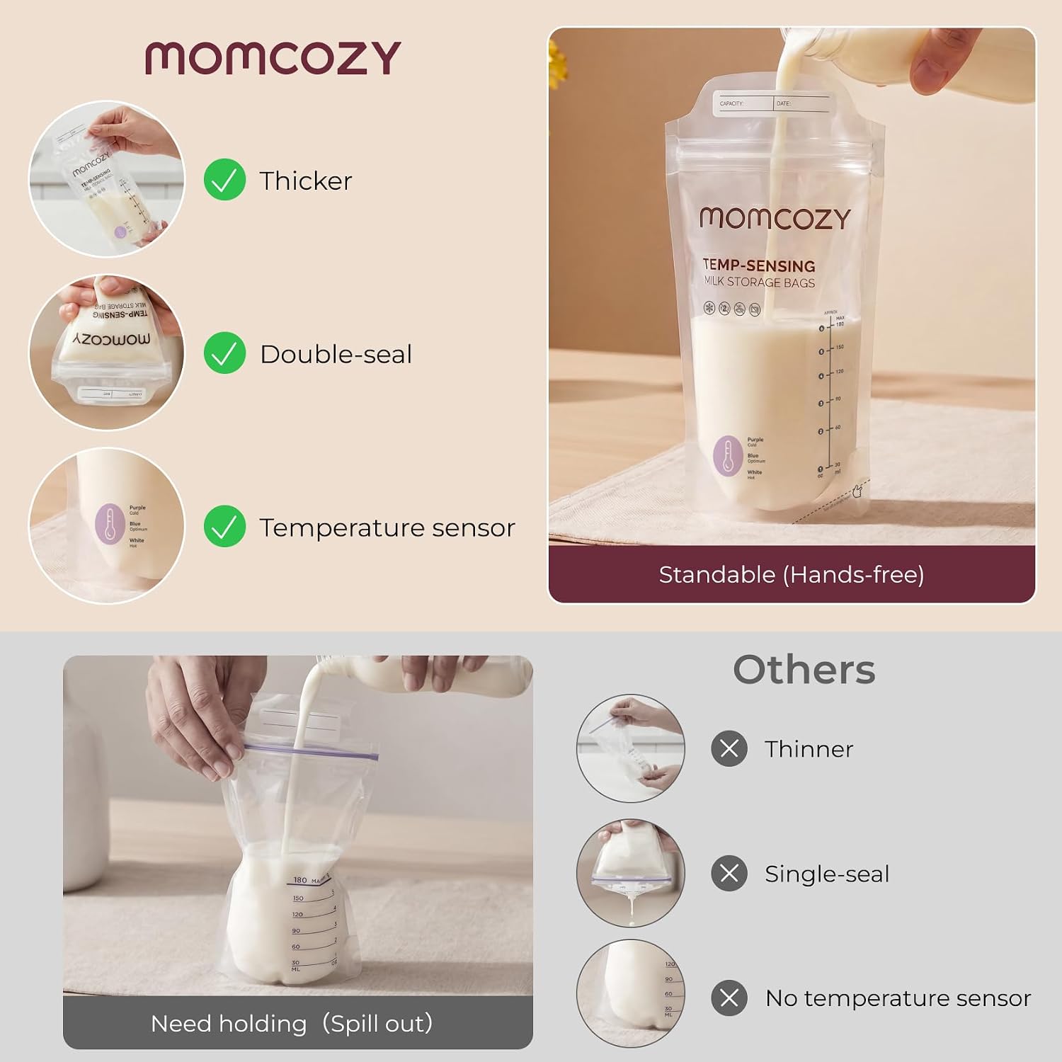 Thumbnail 4 de Momcozy Breastmilk Storage Bags 6 oz