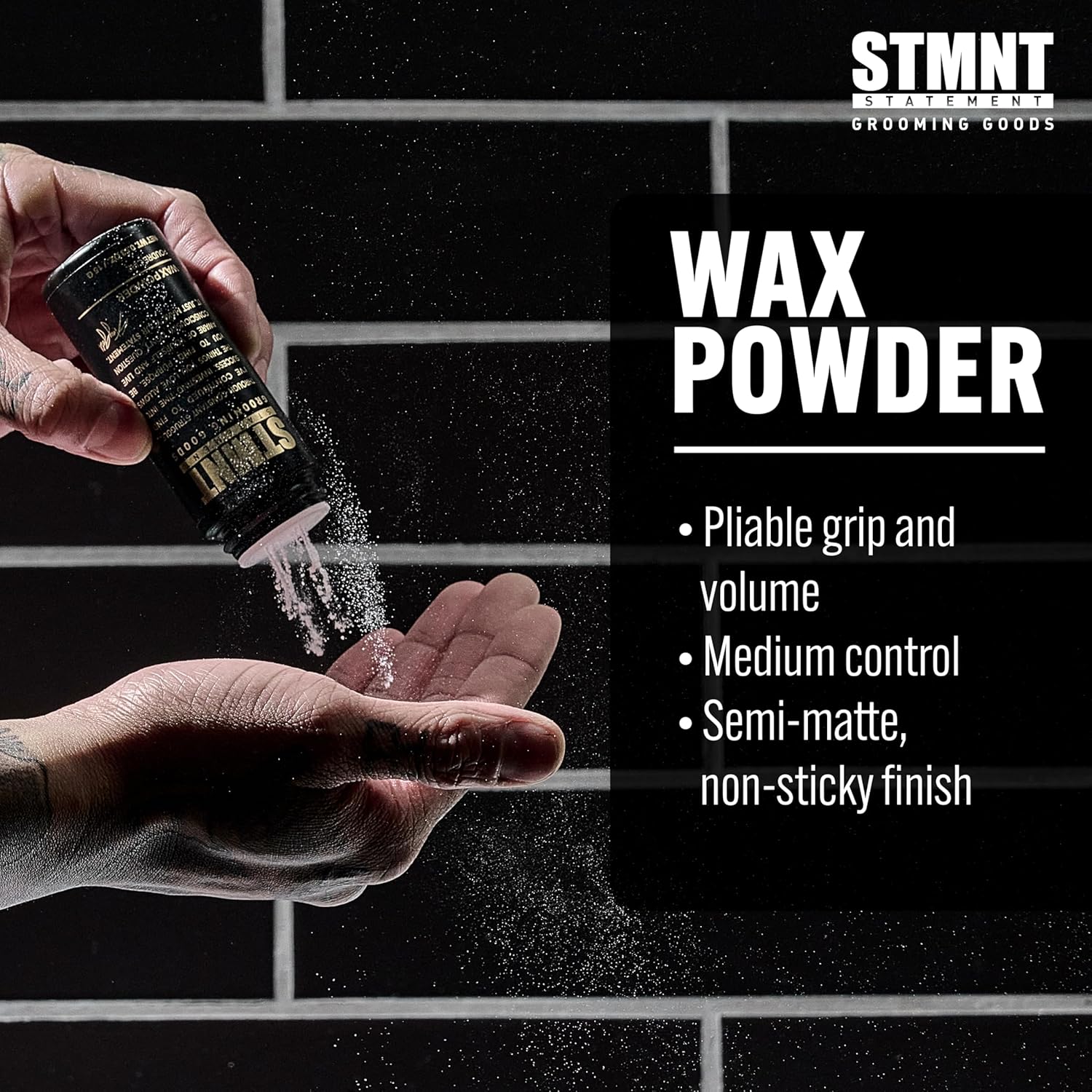 Detalle 2 de STMNT Wax Powder di STMNT STATEMENT GROOMING GOODS: Polvere texturizzante per capelli uomo (15 g)