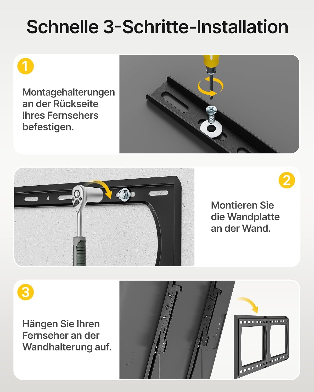 Thumbnail 6 de monTEK TV Wandhalterung mit Neigung für 37–140 Zoll, bis 136 kg – VESA bis 1200×800 mm
